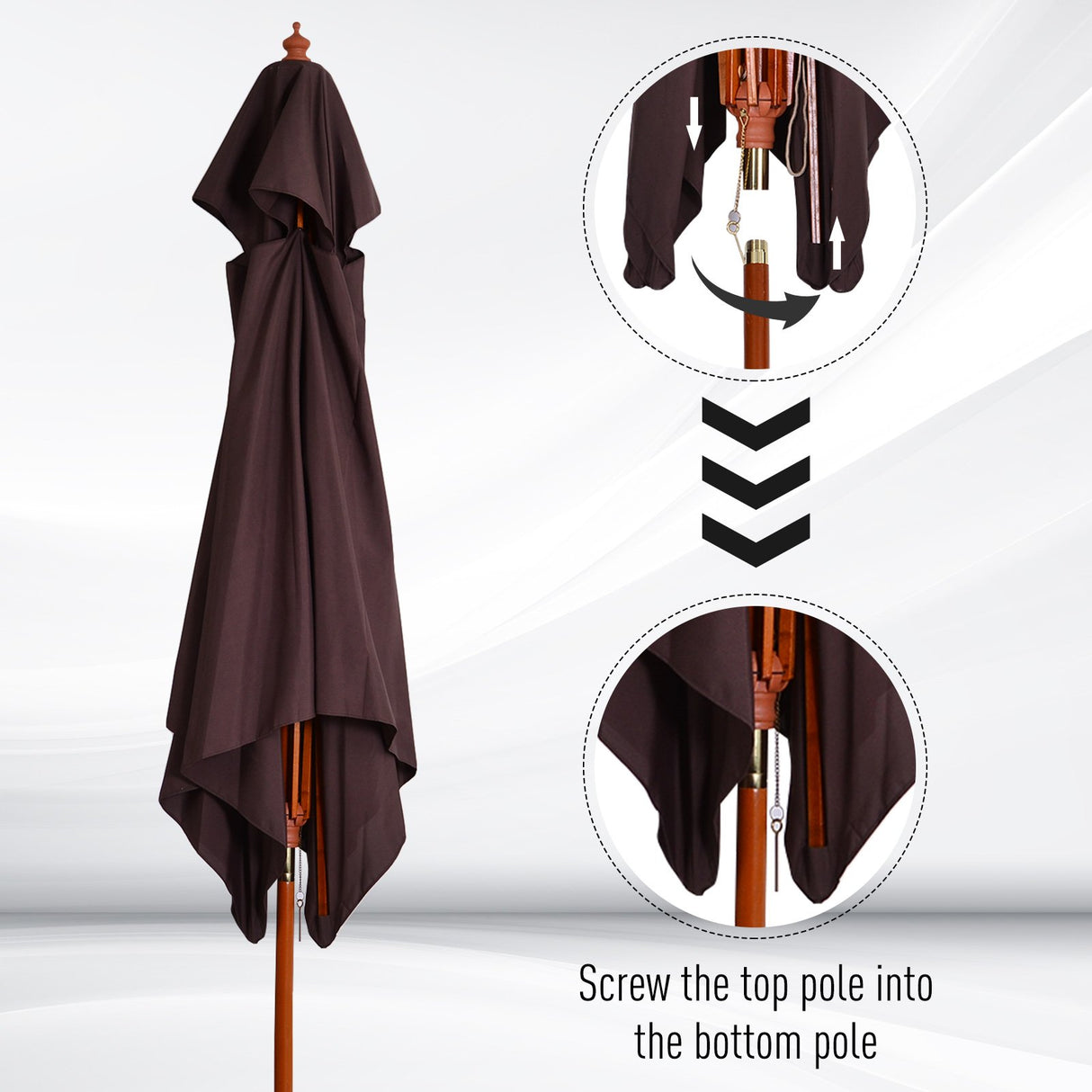 easycomfort easycomfort ombrellone da giardino 3x3 metri 8 stecche copertura a 2 livelli ean 8054111847957