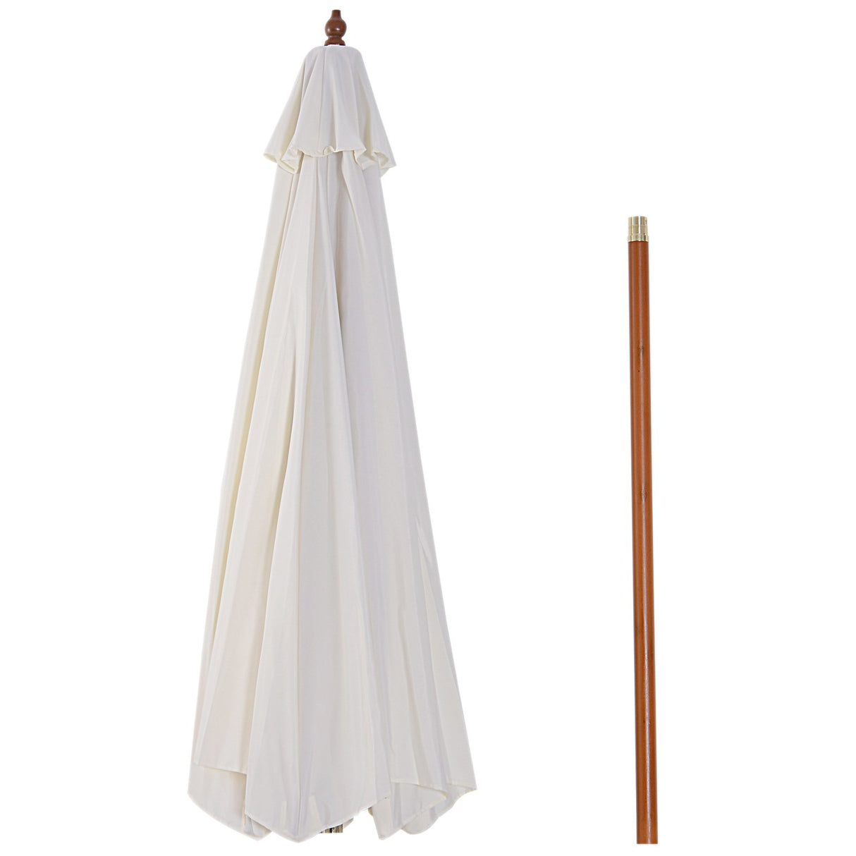 easycomfort easycomfort ombrellone da giardino con palo in legno resistente ai raggi uv beige 270 x 250 cm ean 8054111847056