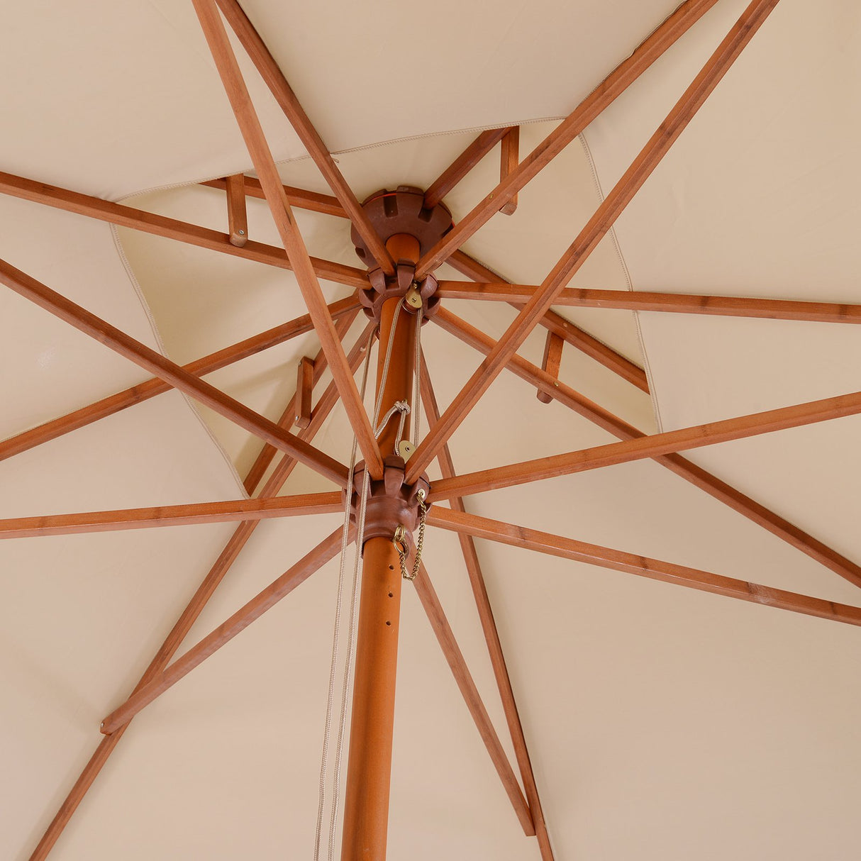 easycomfort easycomfort ombrellone parasole doppio tetto da giardino 3x3m crema bambu ean 8054111847247