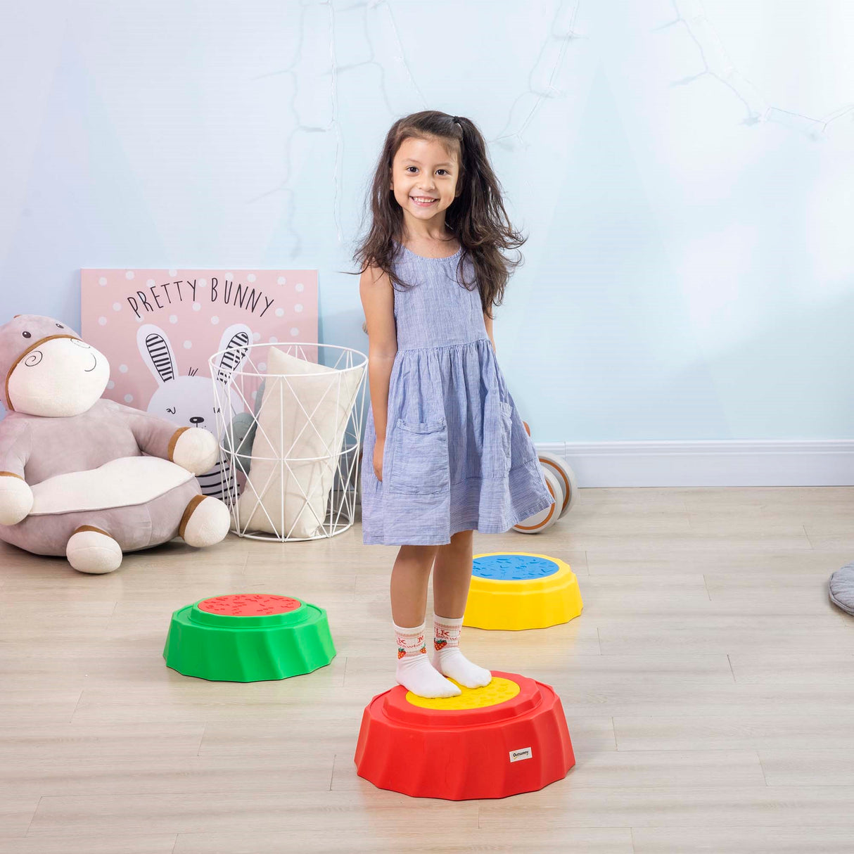 easycomfort easycomfort percorso di equilibrio giocattolo per bambini 3 6 anni pietre di fiume set 3 pezzi antiscivolo e impilabili