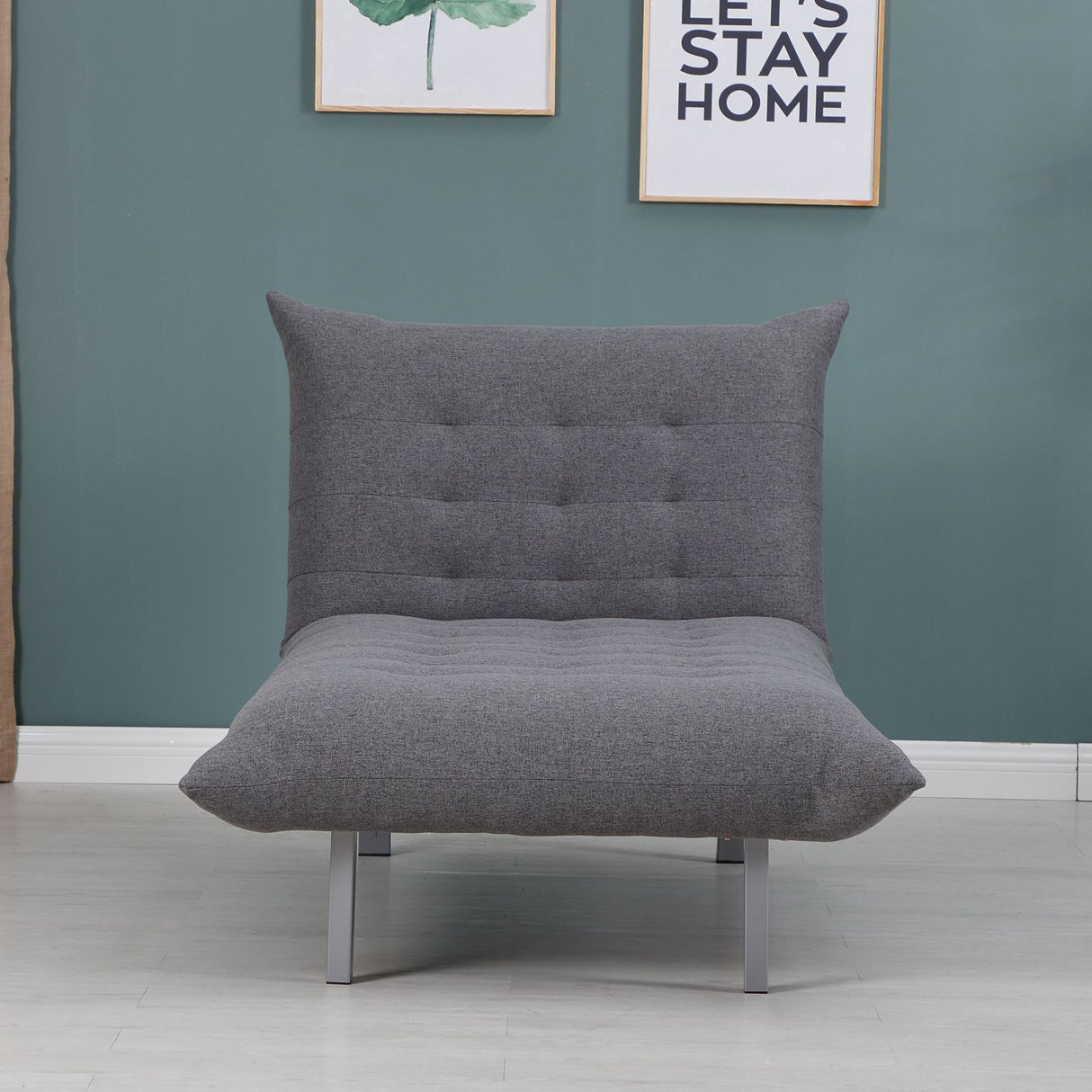 easycomfort easycomfort poltrona chaise longue letto 2 in 1 in tessuto di lino grigio 80x153x84cm ean 8055776910741