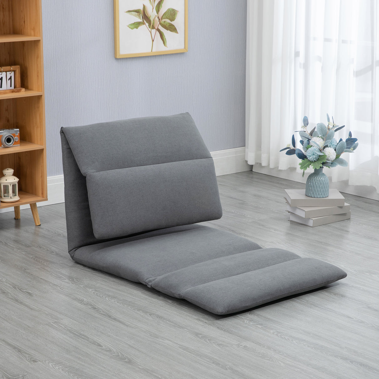 easycomfort easycomfort poltrona da terra con schienale reclinabile in tessuto 71x72x60cm grigio scuro