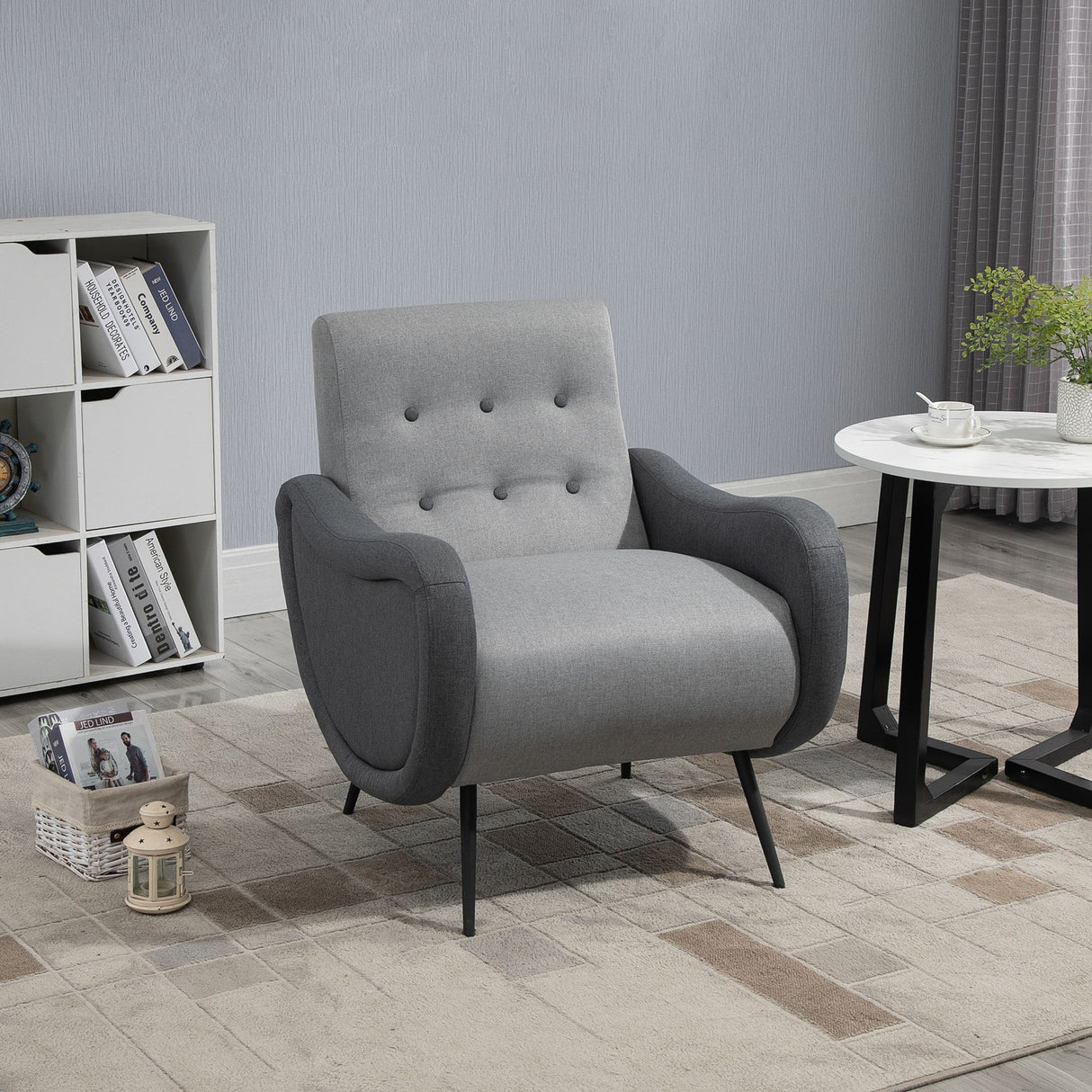 easycomfort easycomfort poltrona imbottita in tessuto grigio chiaro