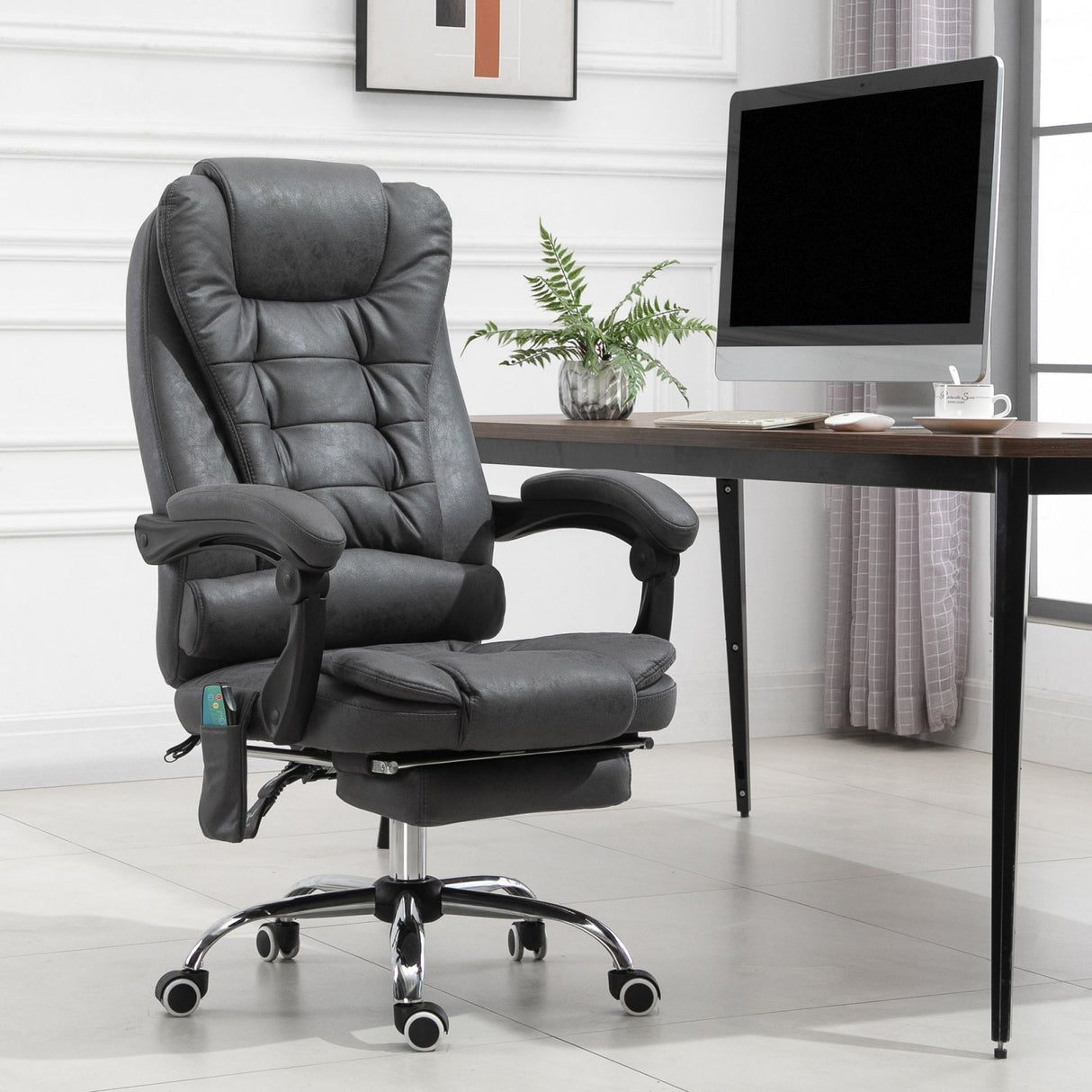 easycomfort easycomfort poltrona massaggiante da ufficio e casa con 6 punti di massaggio grigio scuro ean 8055776912844