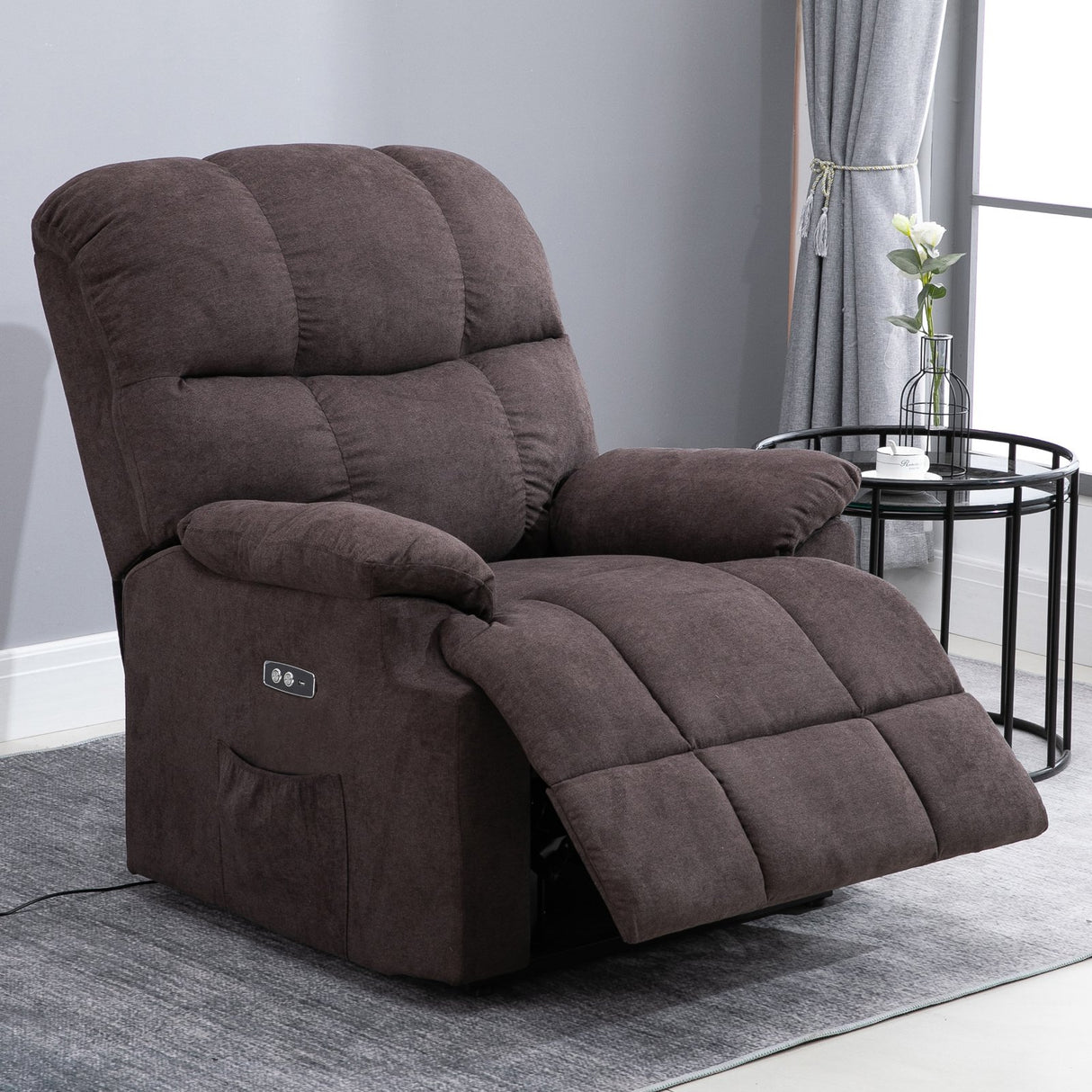 easycomfort easycomfort poltrona reclinabile con funzione di sollevamento per anziani super imbottita con tasca laterale e porta usb ean 8055776914138