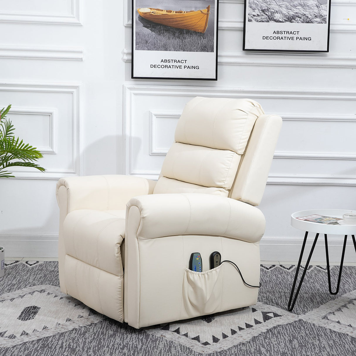 easycomfort easycomfort poltrona reclinabile massaggiante riscaldante con meccanismo alzapersona e telecomando crema ean 8054144137063