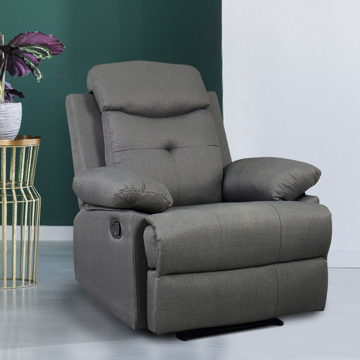 easycomfort easycomfort poltrona relax imbottita reclinabile con rivestimento in microfibra grigio scuro 84x95x97cm ean 8055776910529