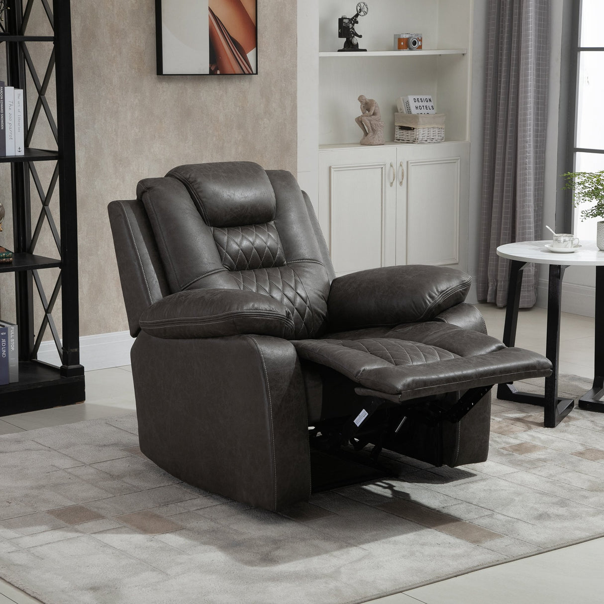 easycomfort easycomfort poltrona relax reclinabile con poggiapiedi seduta ergonomica e imbottitura extra marrone