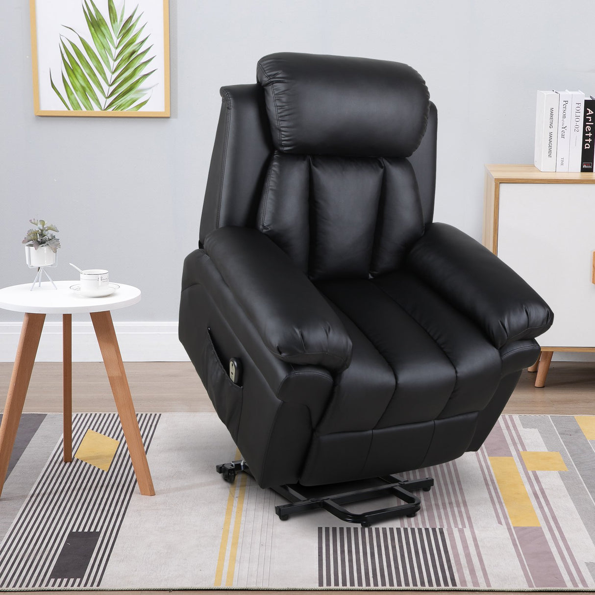easycomfort easycomfort poltrona relax reclinabile e alzapersona con ruote e telecomando in pelle nera ean 8055776910802