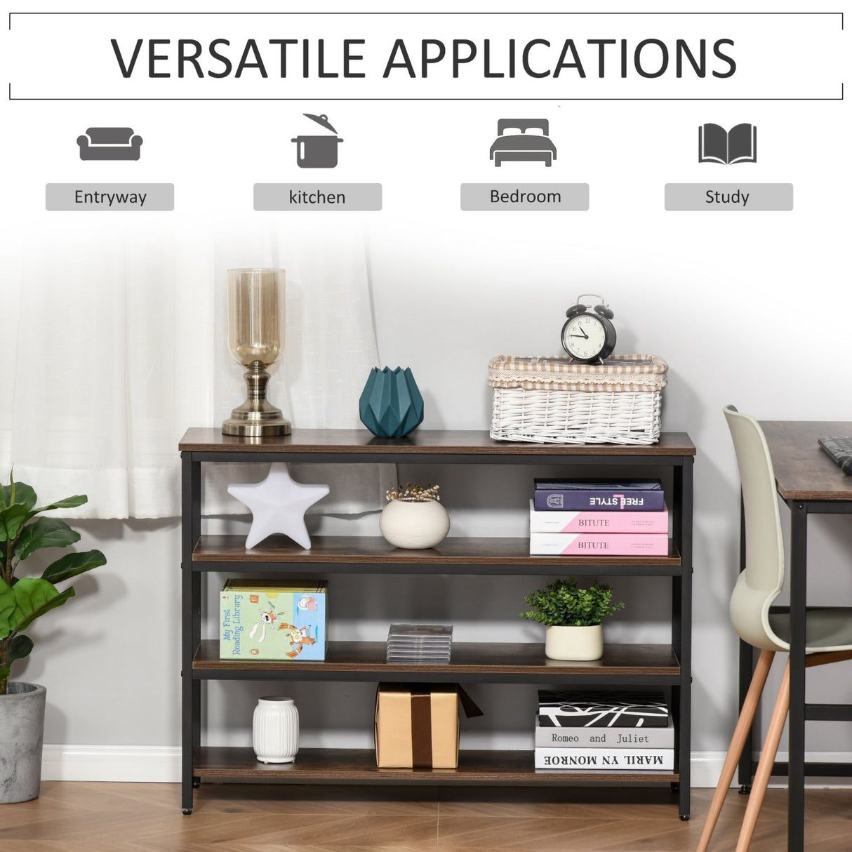 easycomfort easycomfort scaffale design industriale 4 ripiani mobile libreria casa e ufficio ean 8054144131474