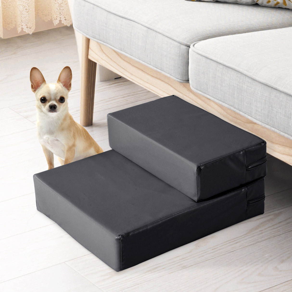 easycomfort easycomfort scaletta per cani materassino 2 in 1 in pu e gommapiuma 45x39x20cm nero