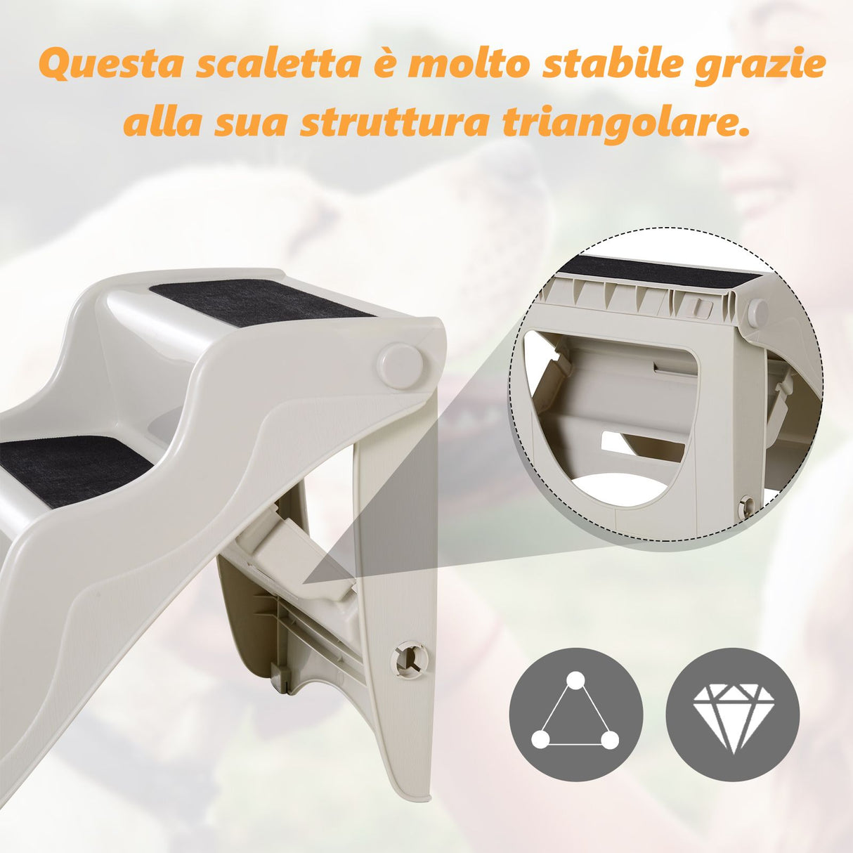 easycomfort easycomfort scaletta per cani pieghevole 3 gradini per animali domestici beige 49x39x39cm ean 8054144132198