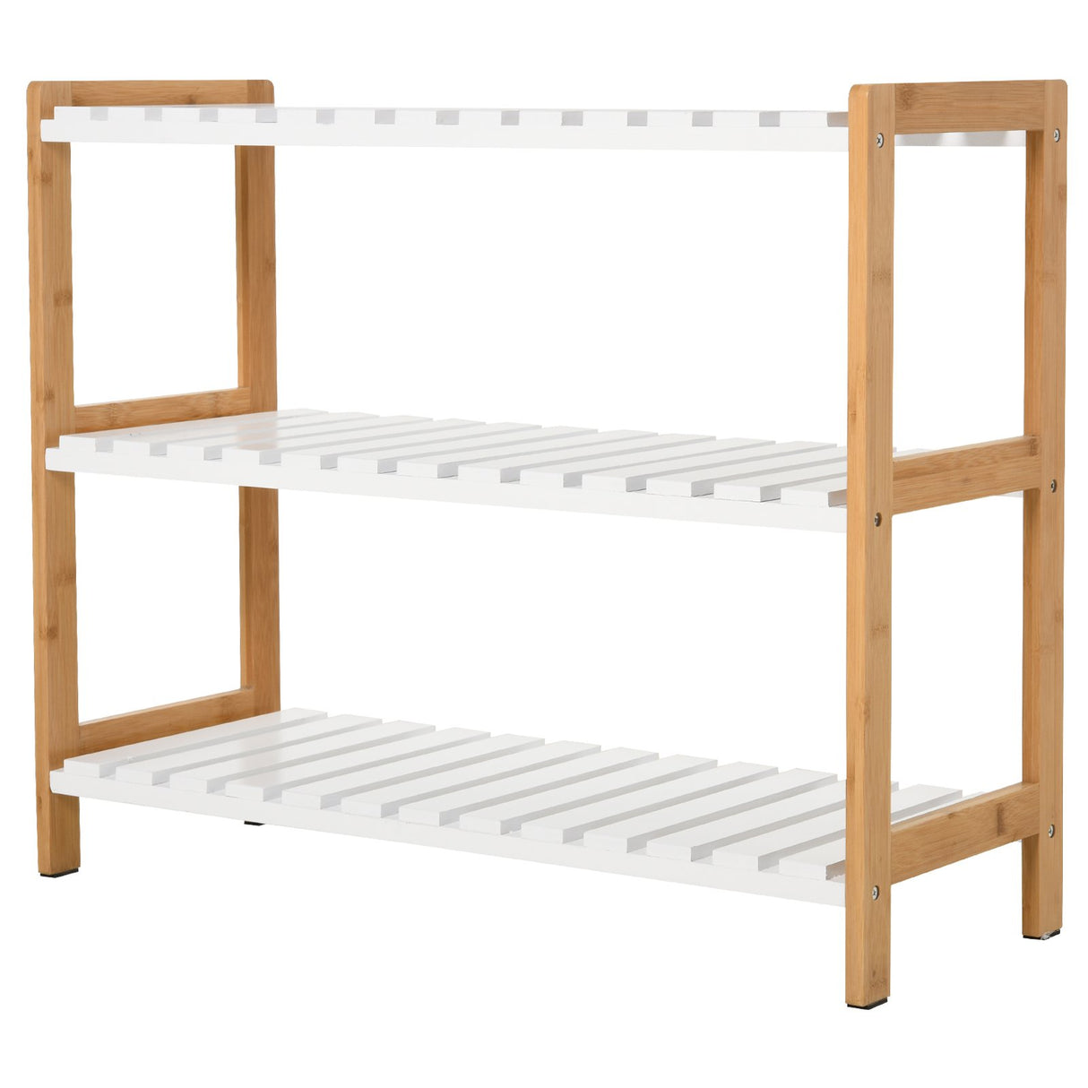 easycomfort easycomfort scarpiera a 3 ripiani in mdf e legno di pino e bambu bianco 70 x 26 x 575 cm ean 8054111841061