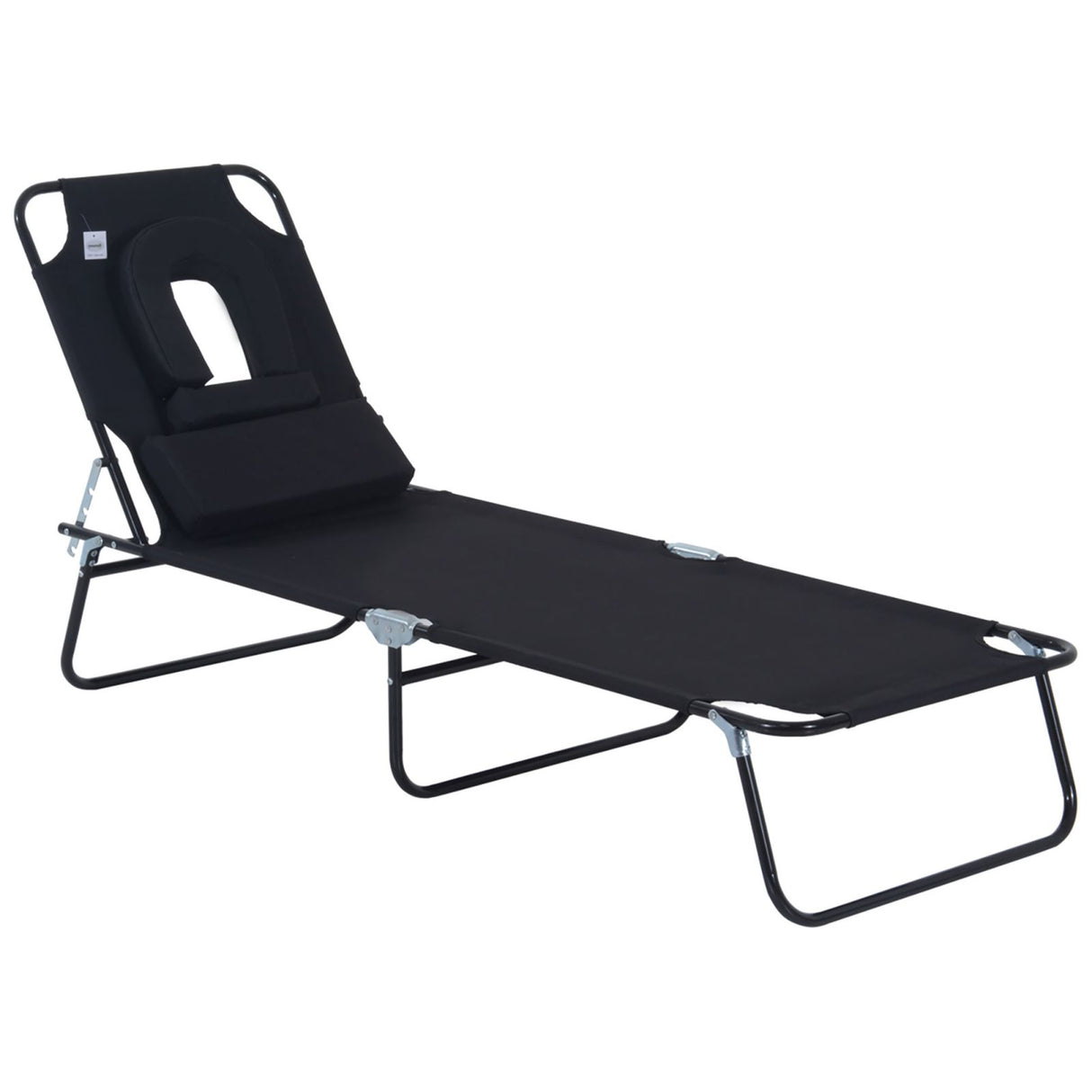 easycomfort easycomfort sdraio pieghevole con foro per viso e cuscini in acciaio e tessuto oxford