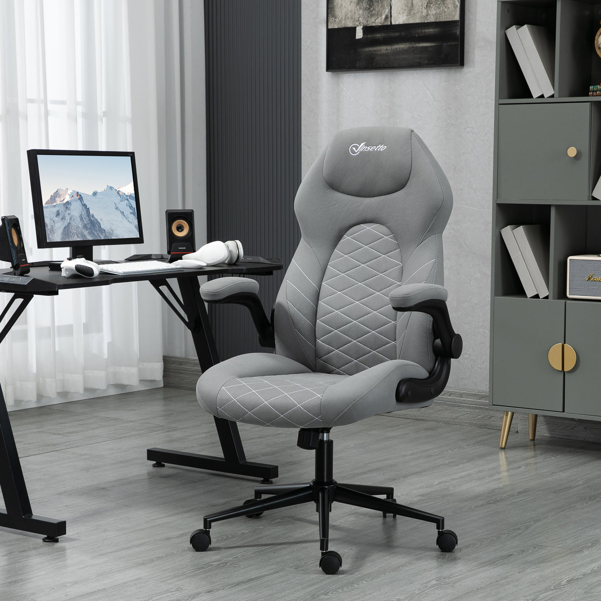 easycomfort easycomfort sedia da ufficio ergonomica e reclinabile ad altezza regolabile 65 5x69 5x112 122 cm grigio chiaro