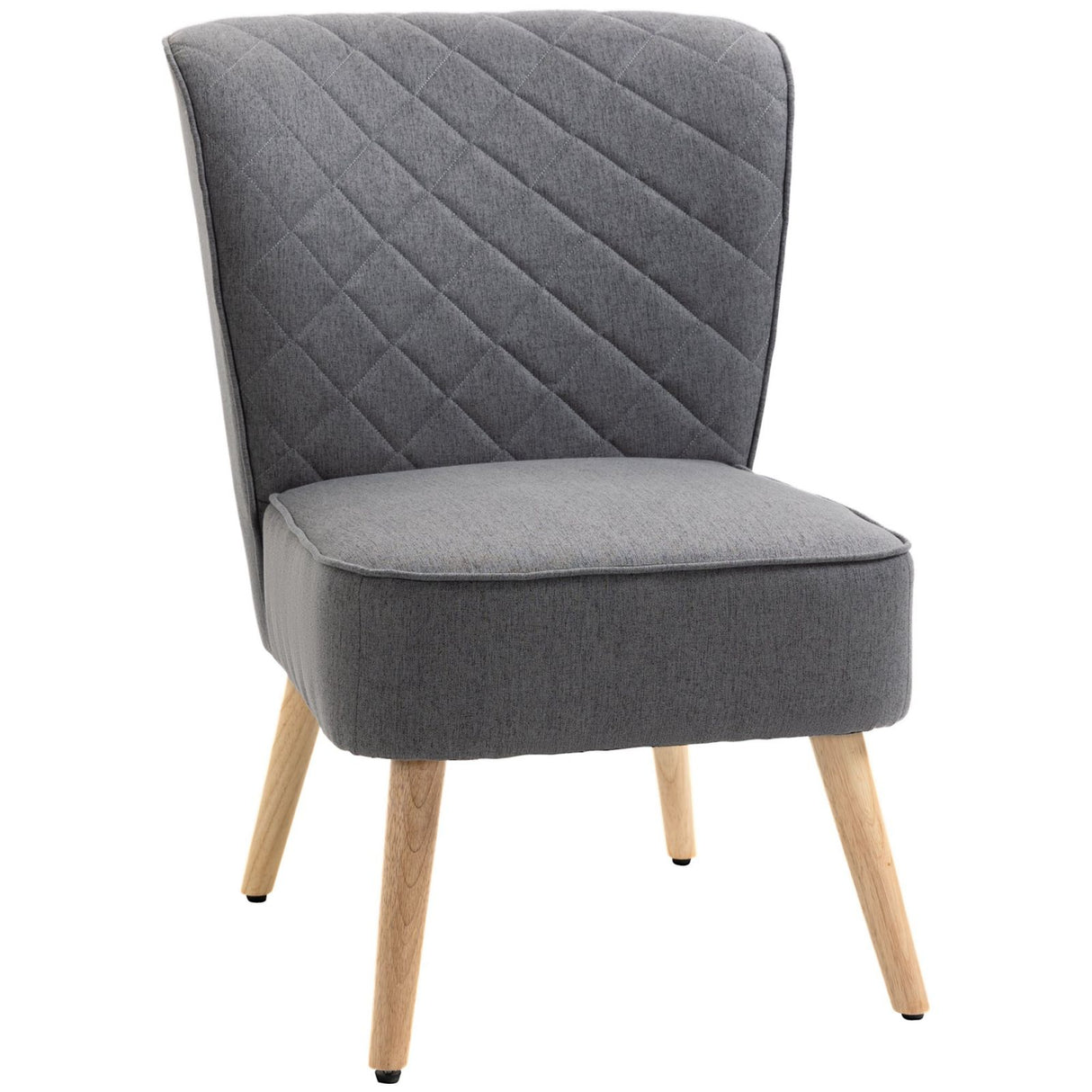 easycomfort easycomfort sedia imbottita con rivestimento effetto lino in legno 61x69x85cm grigia