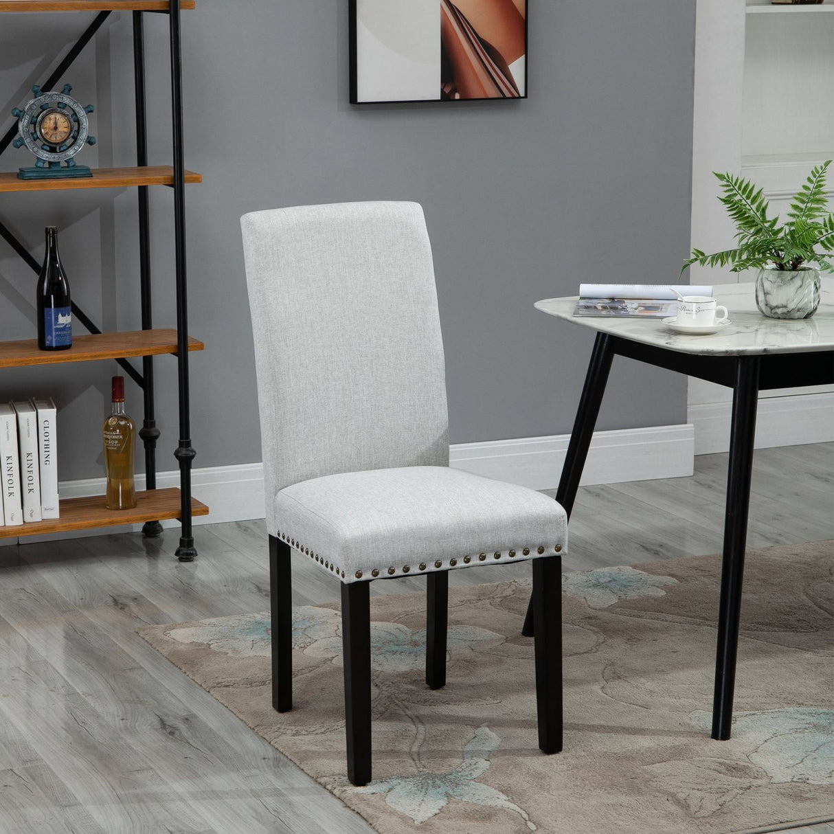 easycomfort easycomfort sedia imbottita per tavolo da pranzo o cucina senza braccioli in lino grigio chiaro ean 8054111848916