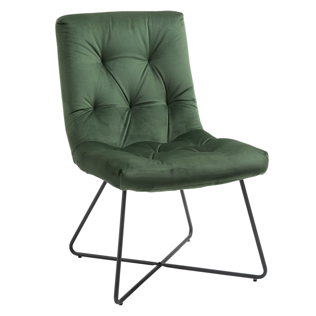 easycomfort easycomfort sedia moderna imbottita in metallo nero e tessuto verde ean 8055776915418