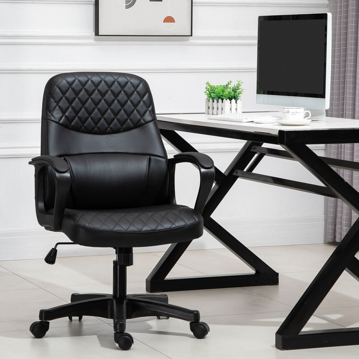 easycomfort easycomfort sedia poltrona ufficio massaggiante in similpelle nera con altezza regolabile ean 8054144131320