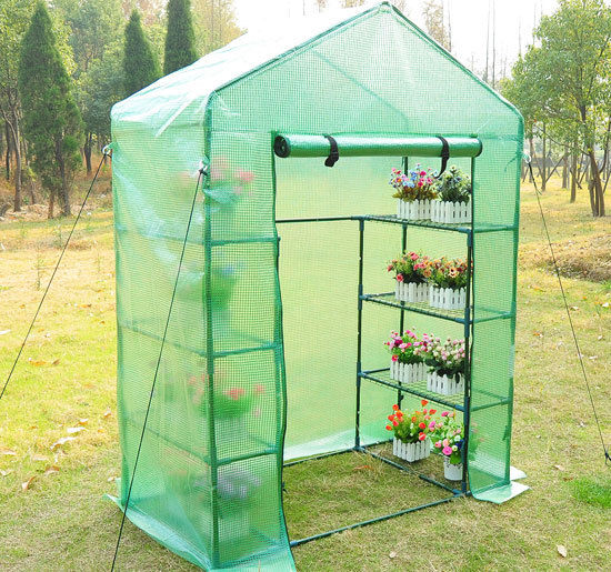 easycomfort easycomfort serra con scaffali serre agricole con tetto a spiovente in pe 143x73x195cm ean 8054111843669