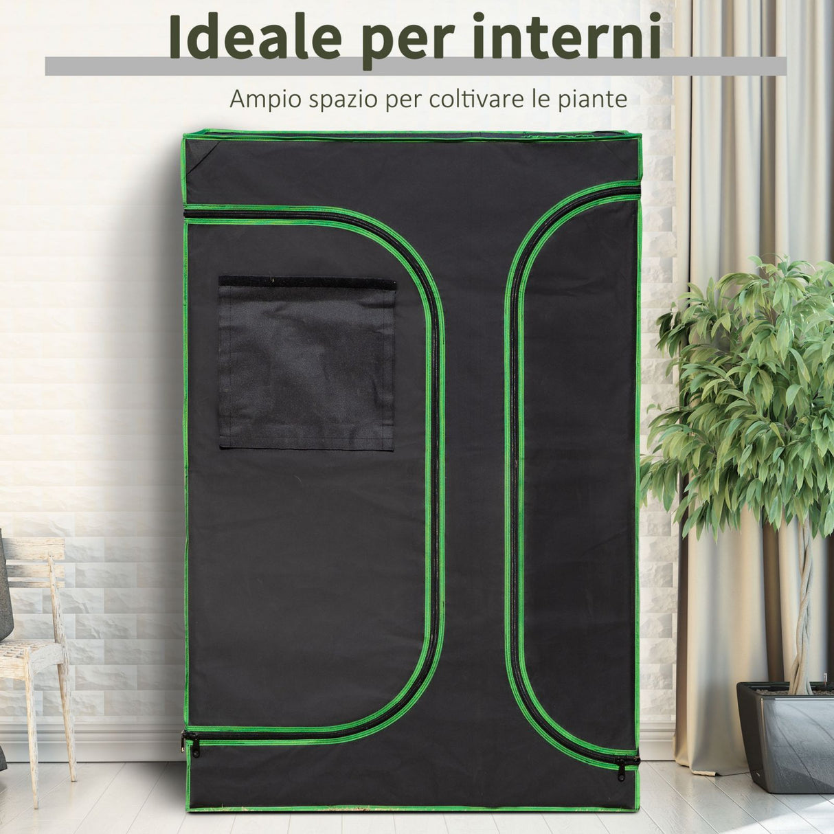 easycomfort easycomfort serra idroponica tessuto riflettente e prese daria 90x60x135cm nero ean 8055776915739