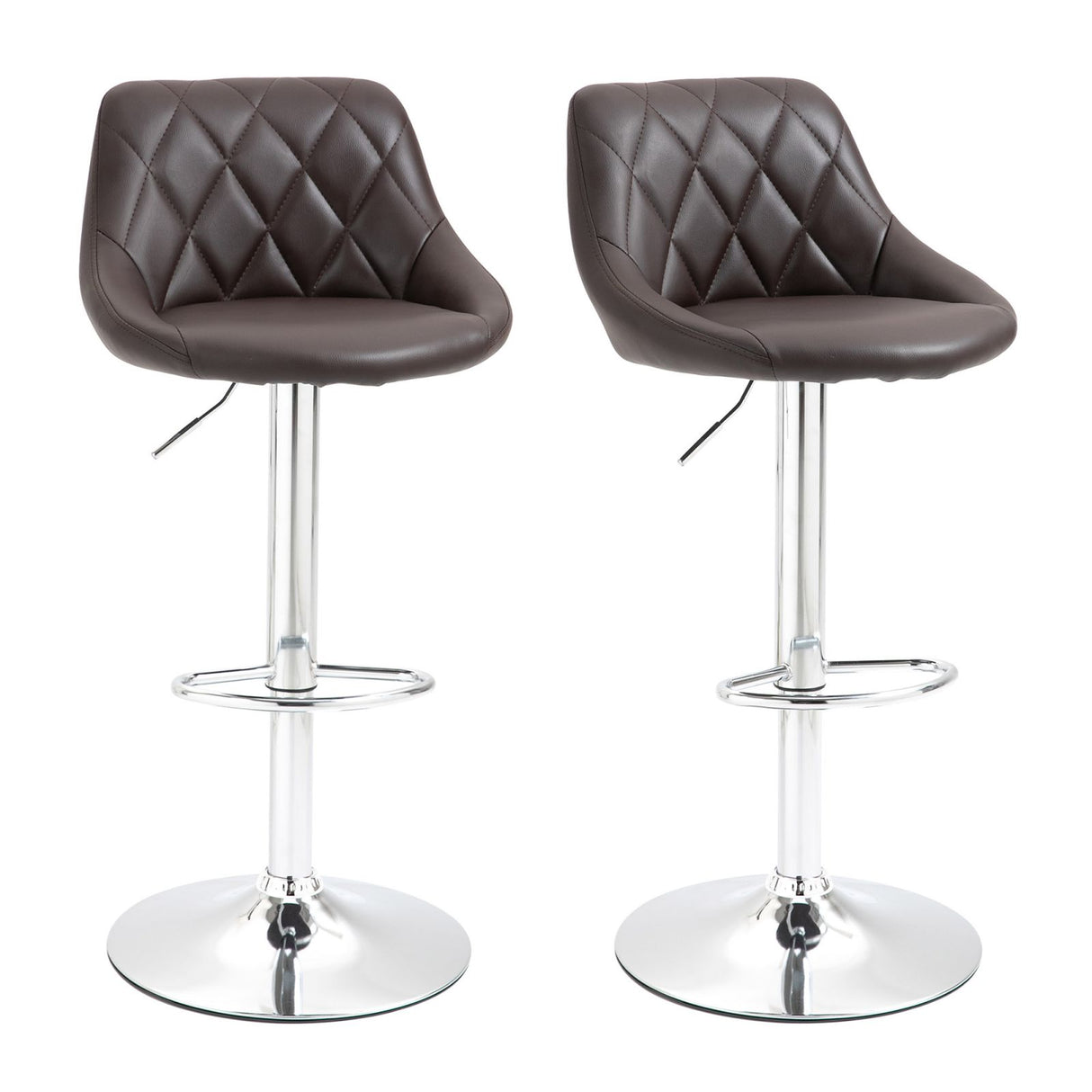 easycomfort easycomfort set 2 sgabelli da bar di design girevoli con altezza regolabile marrone