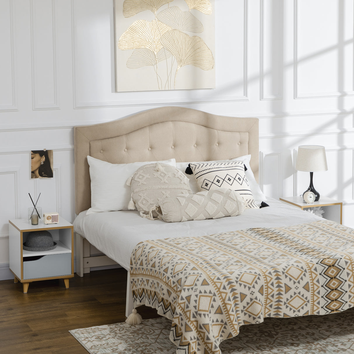 easycomfort easycomfort set di 2 comodini moderni con cassetto e ripiano in mdf 36 8x33x43 8cm bianco e grigio