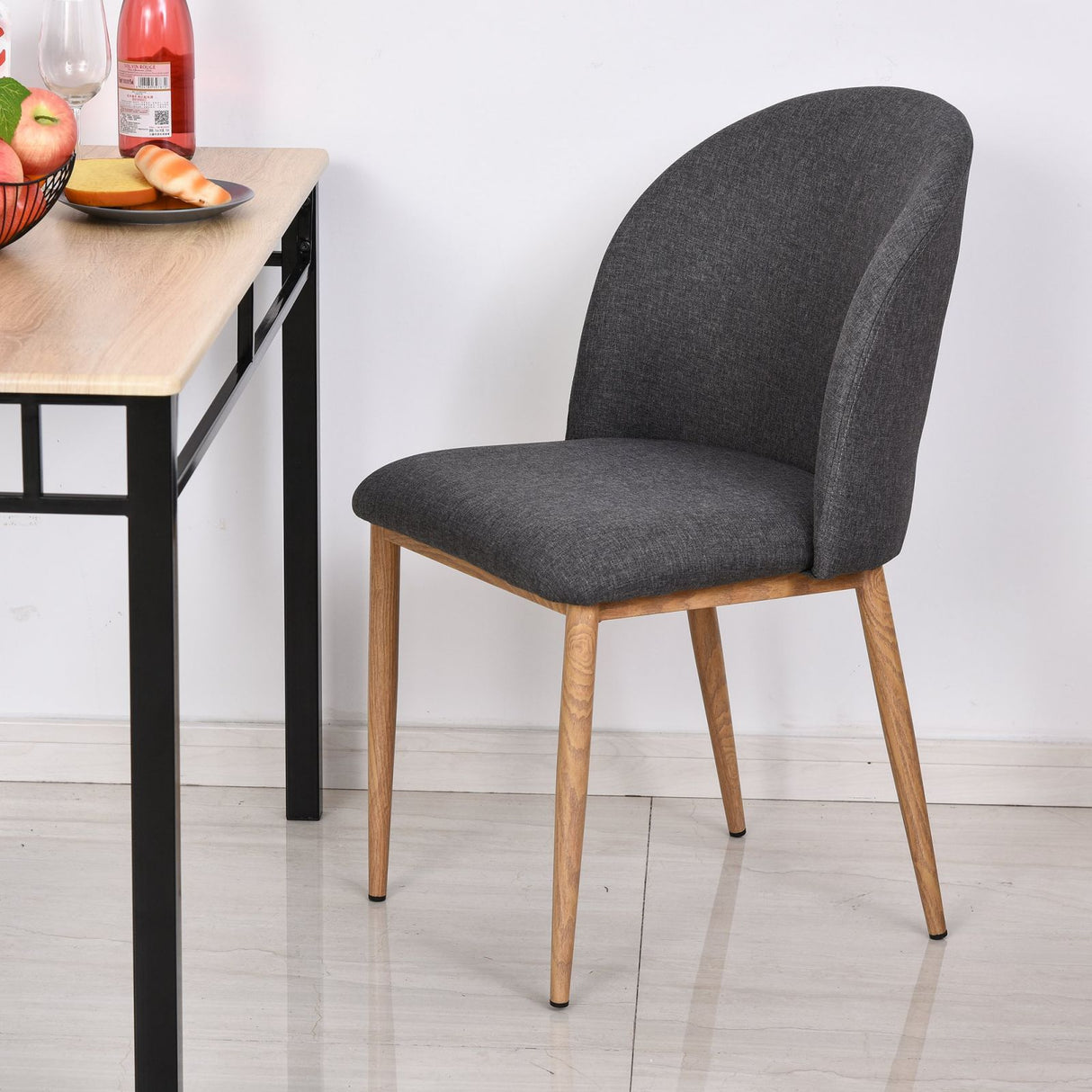 easycomfort easycomfort set di 2 sedie da pranzo imbottite con gambe in acciaio grigio ean 8054144137599