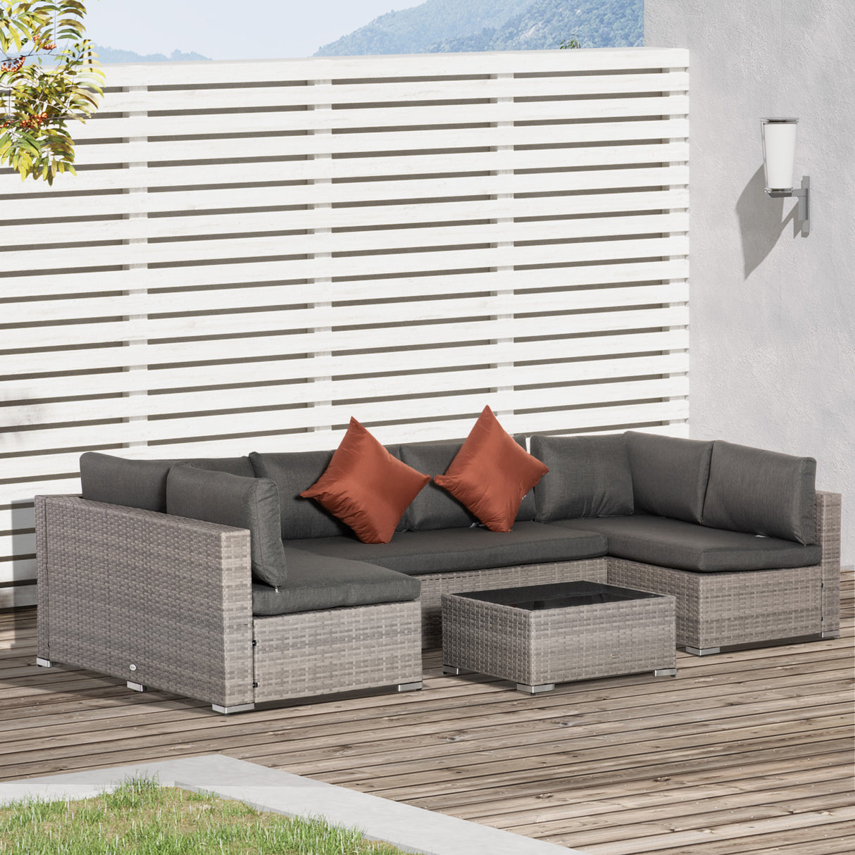 easycomfort easycomfort set mobili da giardino 4 pezzi in rattan pe salotto da esterno con 3 divani e 1 tavolino da caffe cuscini rimovibili e lavabili grigio