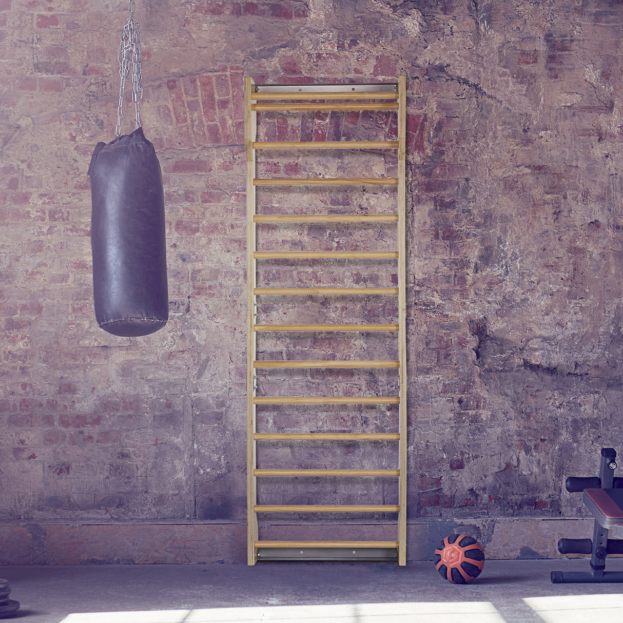 easycomfort easycomfort spalliera svedese da palestra in legno di faggio con 13 barre 78x27x240cm