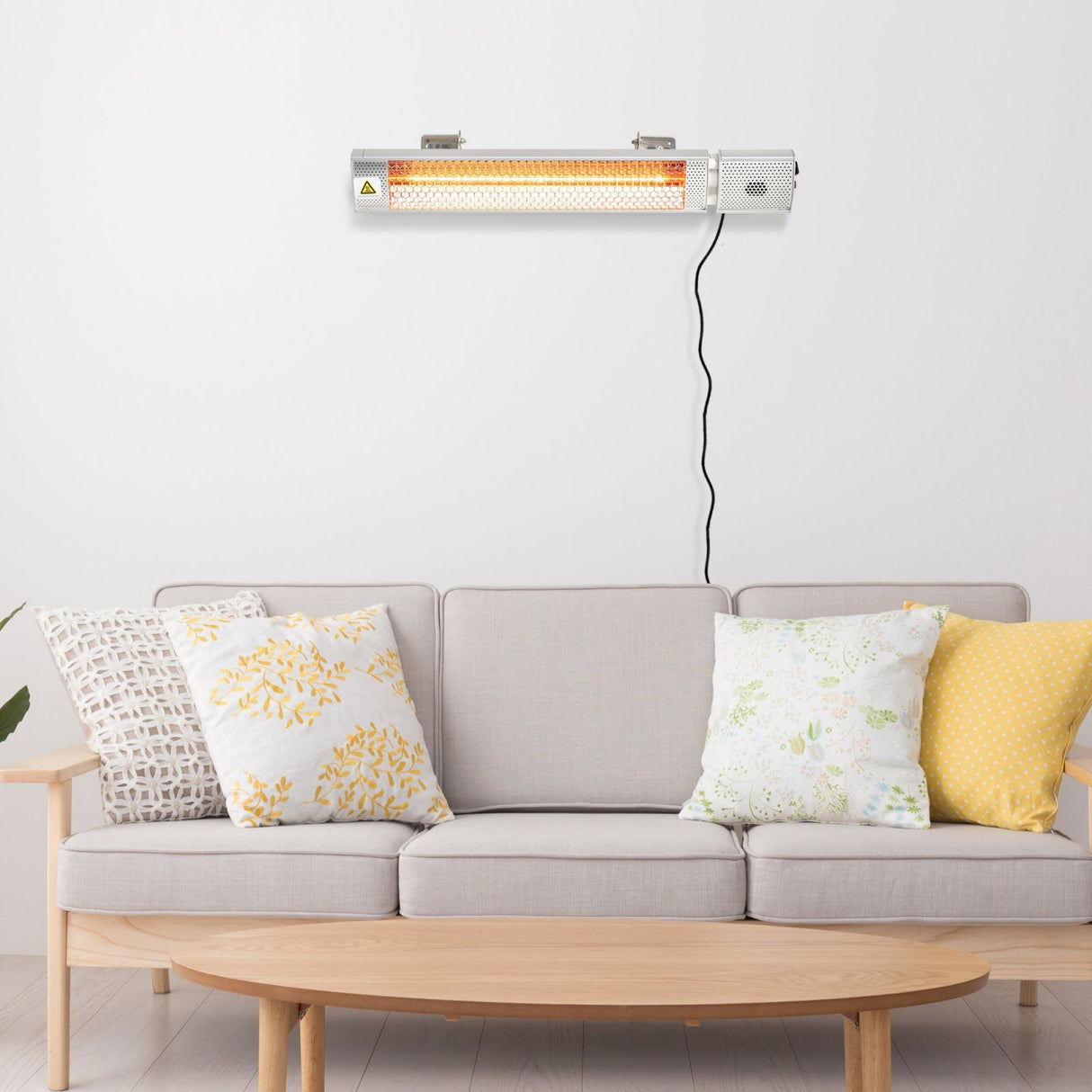 easycomfort easycomfort stufa da esterno elettrica 1000w2000w pannello riscaldante a parete con telecomando in alluminio 67 5x10 5x7cm grigio