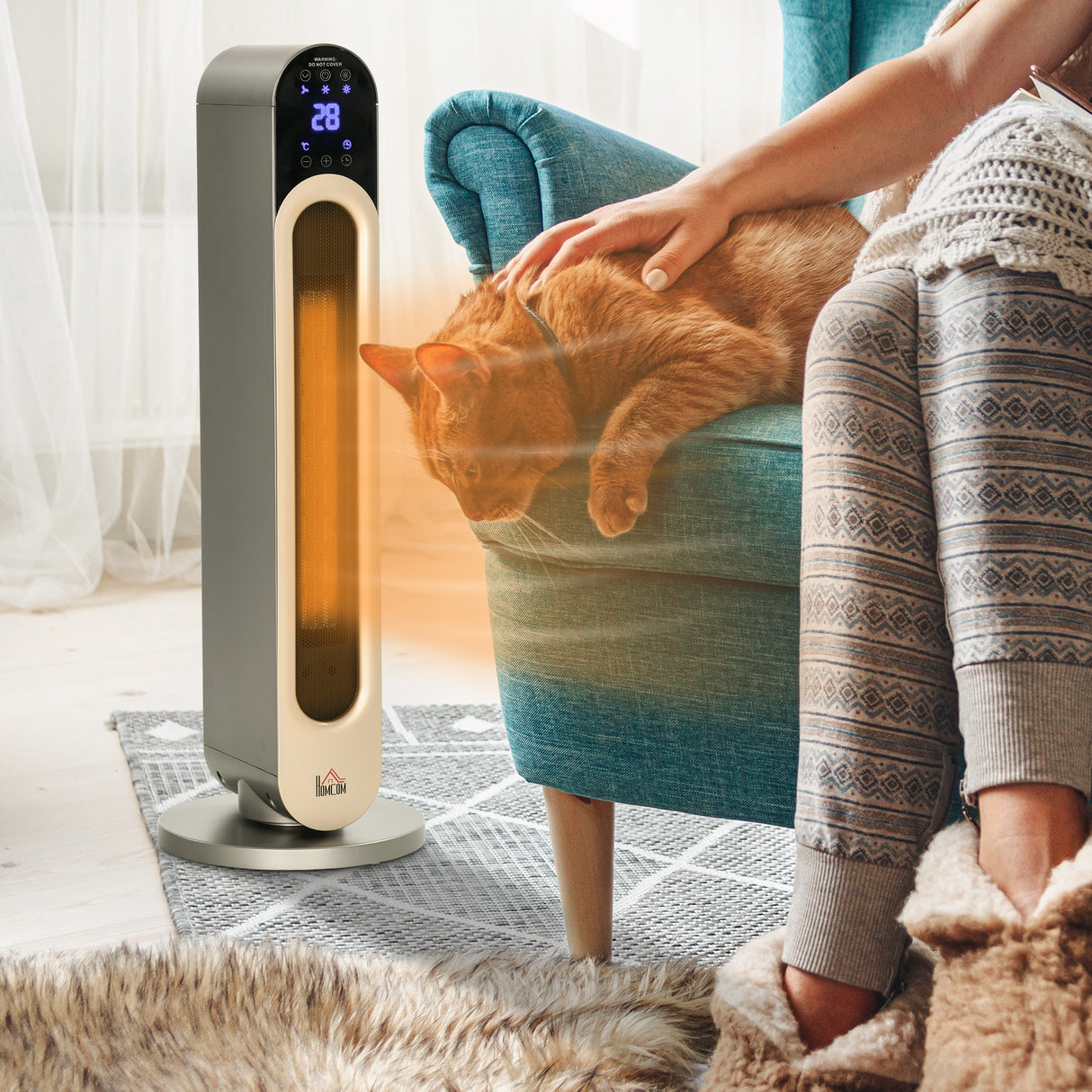 easycomfort easycomfort stufetta elettrica a 3 modalita di riscaldamento regolabile con telecomando 25x73 5 cm argento