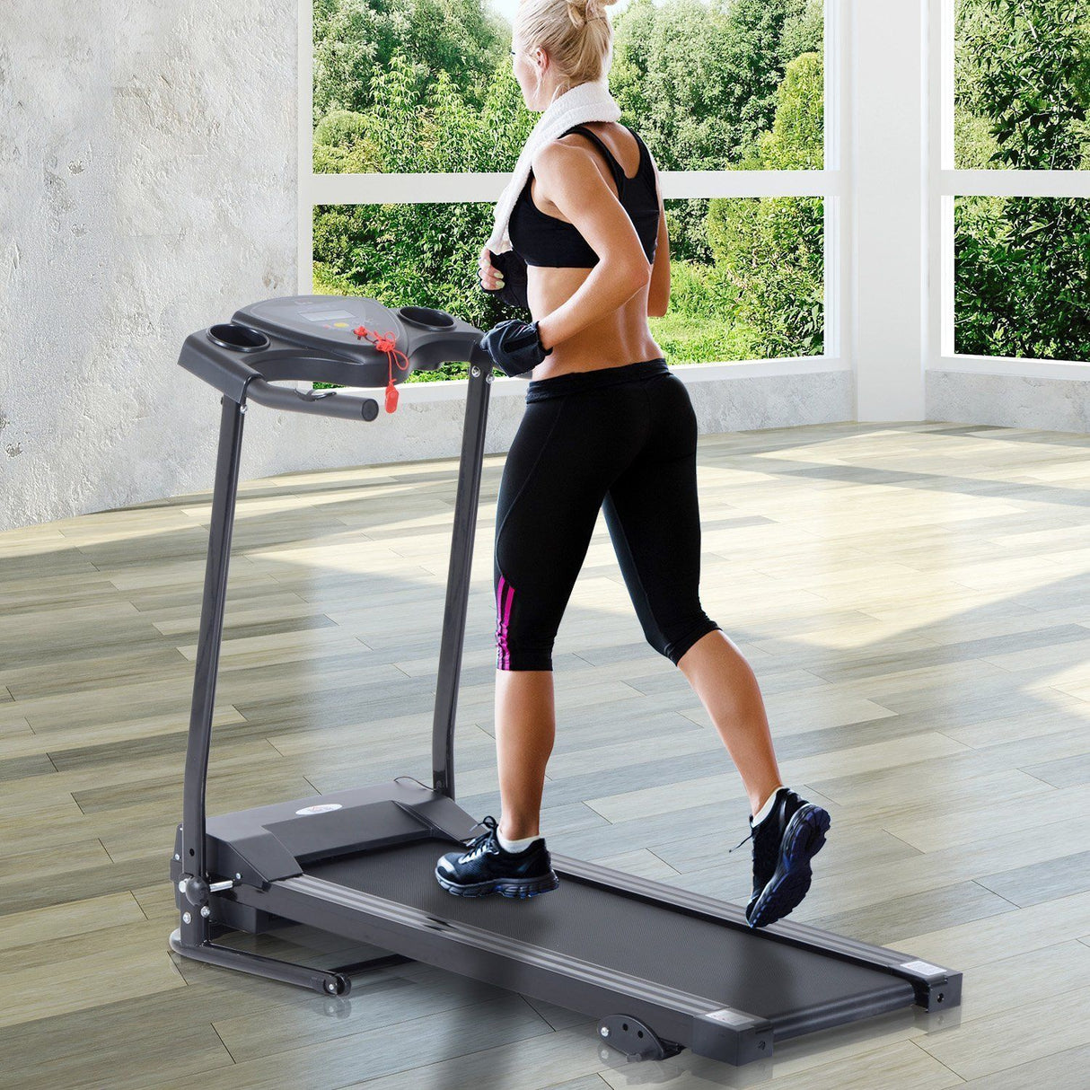 easycomfort easycomfort tapis roulant elettrico tapirulan salvaspazio con schermo lcd pieghevole per allenamento a casa velocita 10kmh nero ean 8055776910161