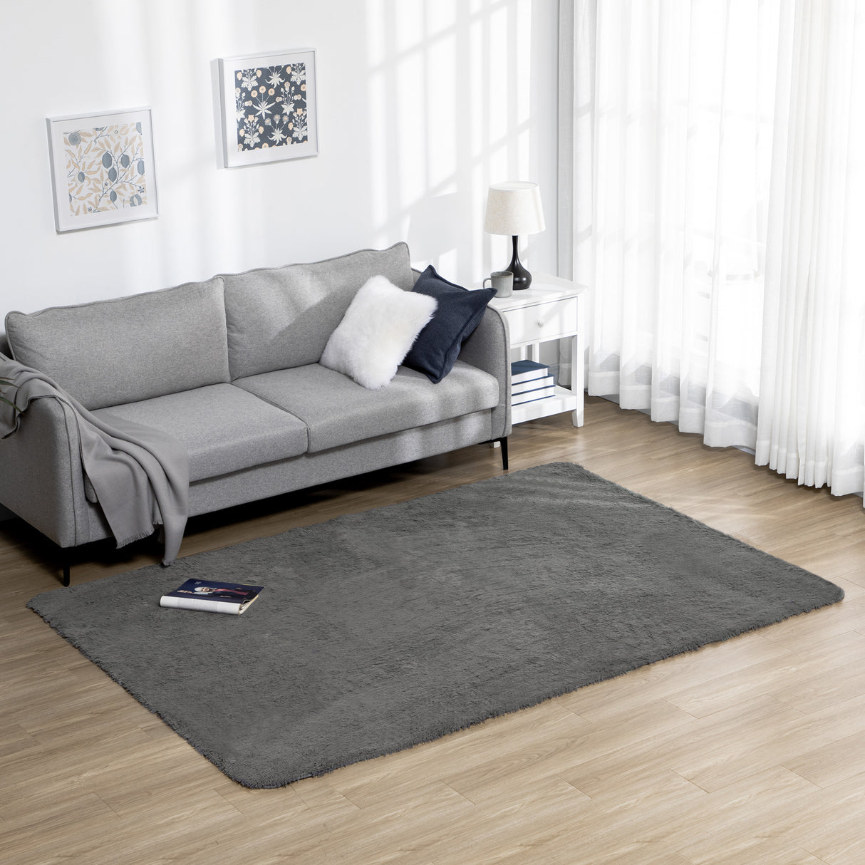 easycomfort easycomfort tappeto moderno in poliestere e gommapiuma per camera da letto soggiorno e sala da pranzo 230x160 cm grigio