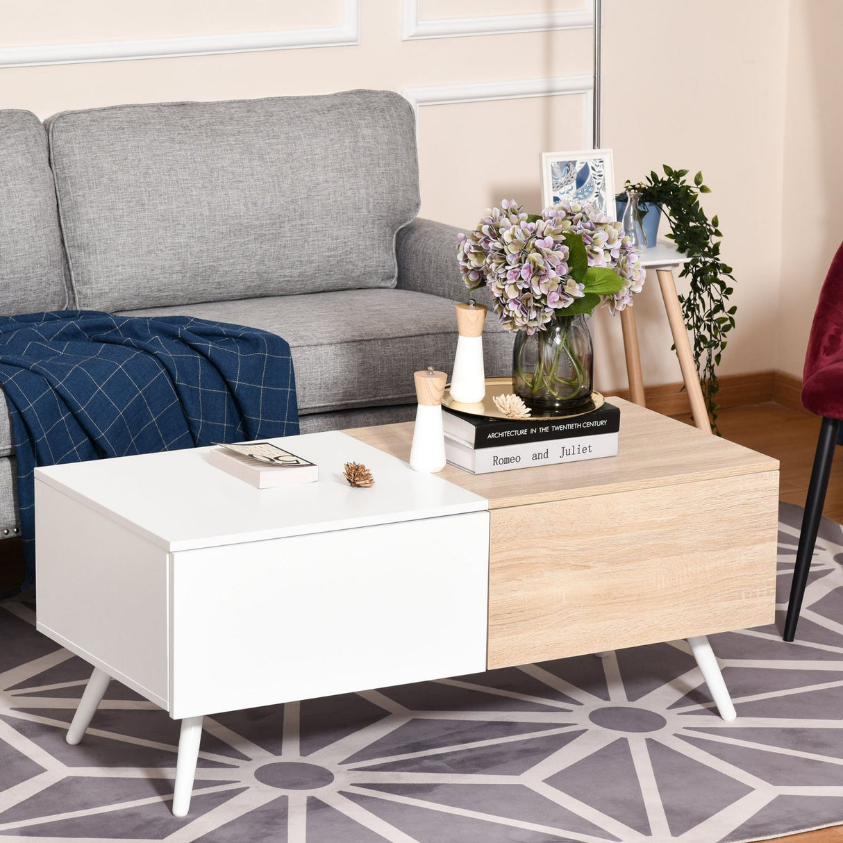 easycomfort easycomfort tavolino da salotto stile nordico con 2 cassetti per casa e ufficio ean 8055776910918