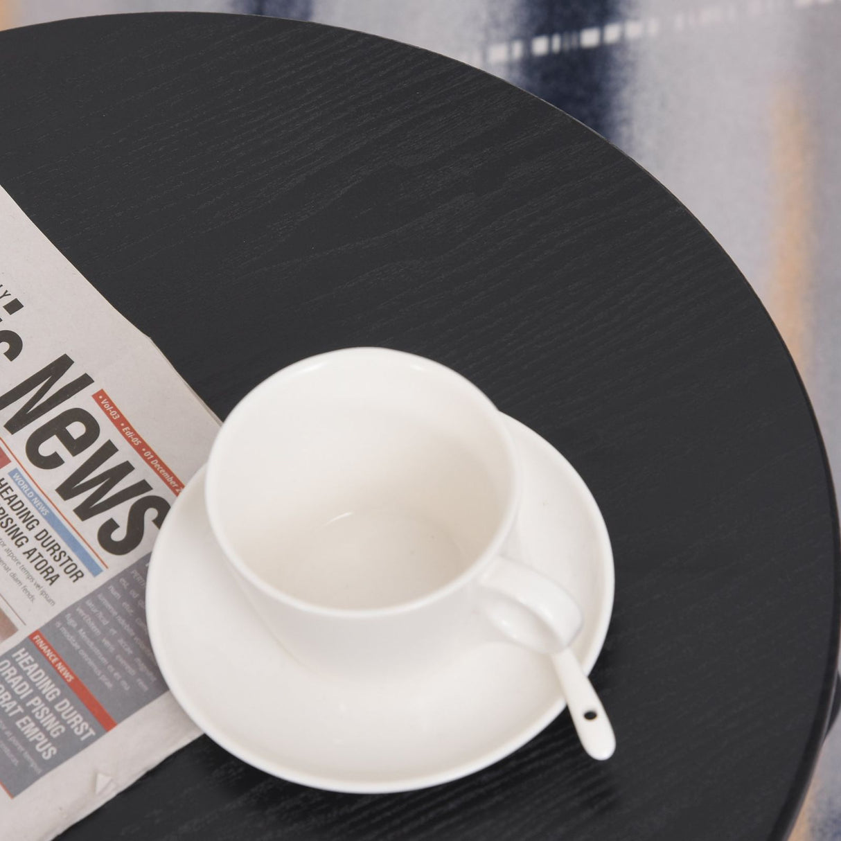 easycomfort easycomfort tavolino rotondo da caffe stile industriale con 2 ripiani e telaio in metallo nero ean 8054111841931