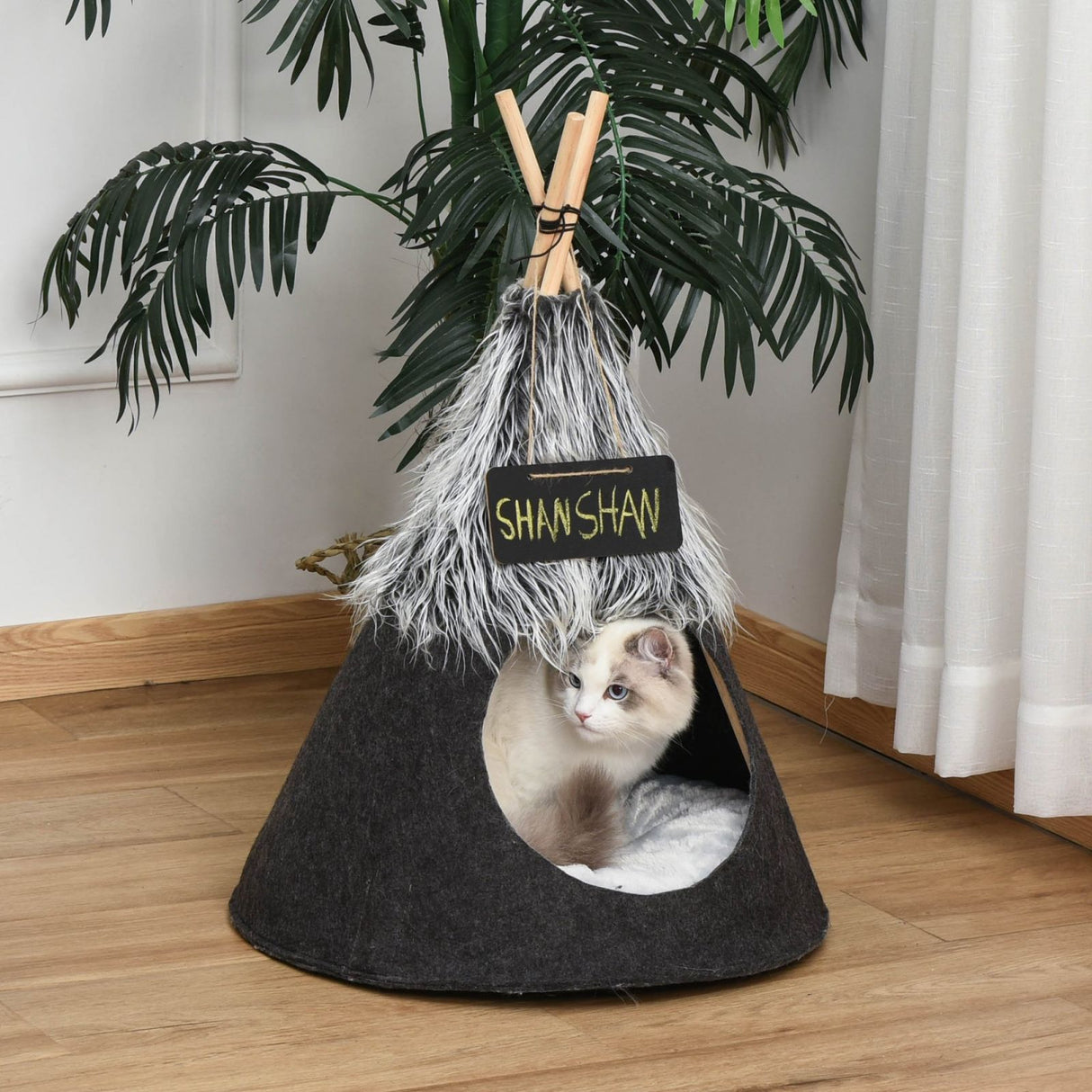 easycomfort easycomfort tenda cuccia per cani e cani piccoli da interno teepee grigio 50x70cm