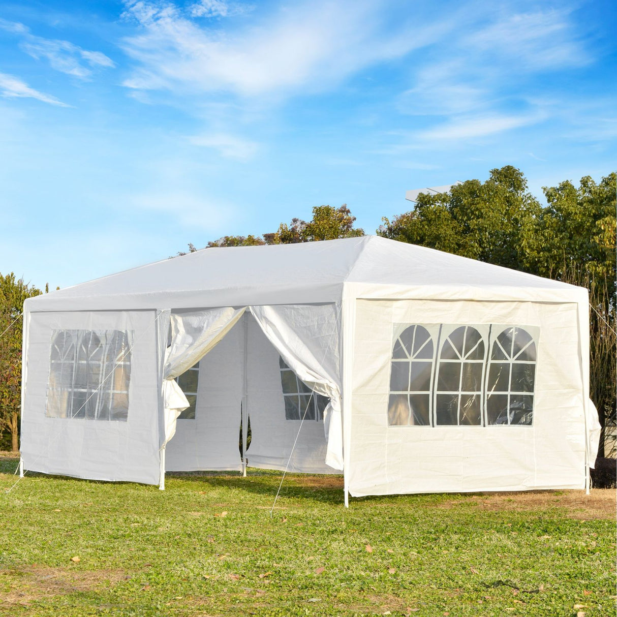 easycomfort easycomfort tendone gazebo 6x3m con pareti laterali rimovibili per giardino bianco ean 8055776912004
