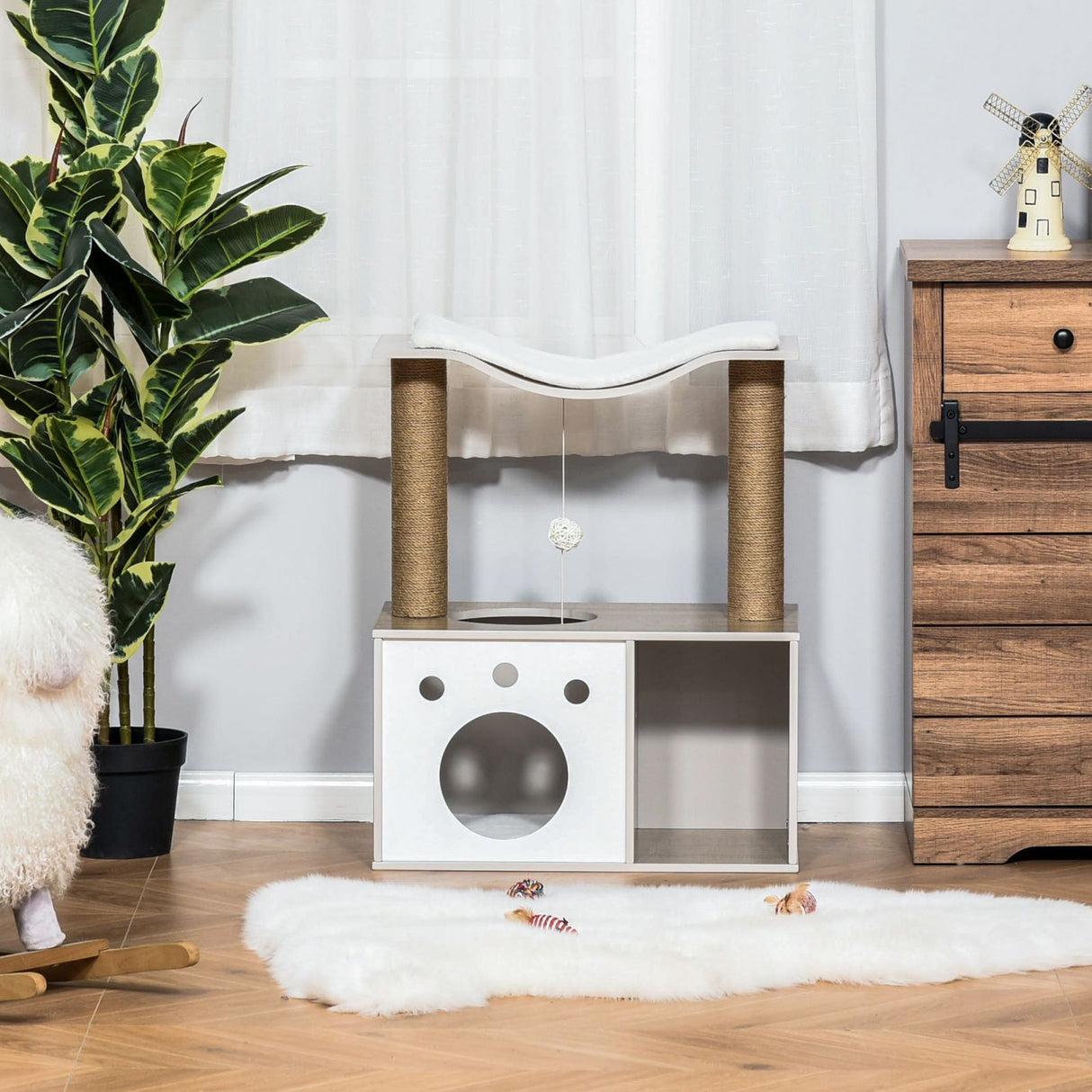 easycomfort easycomfort tiragraffi albero con cuccia in legno per gatti adulti fino a 5kg ean 8054144139104