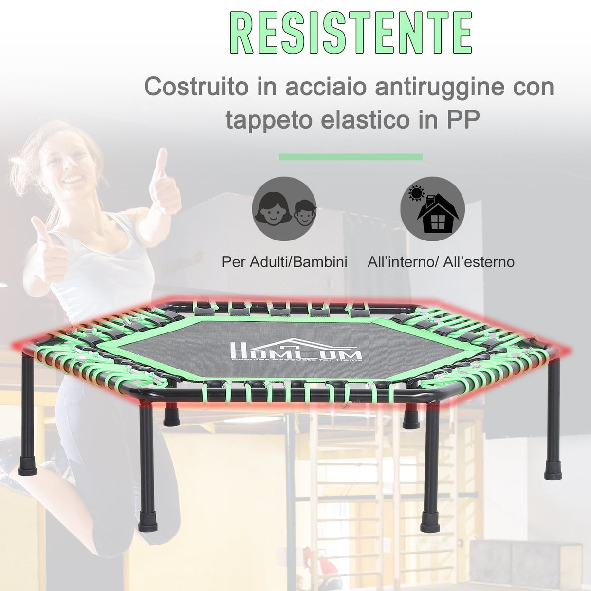 easycomfort easycomfort trampolino elastico jumping 101cm per adulti e bambini per casa e palestra ean 8054111846226