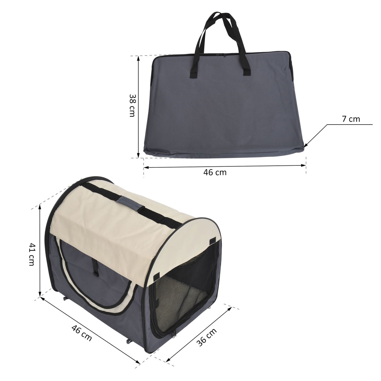 easycomfort easycomfort trasportino per animali domestici pieghevole in oxford con cuscino rimovibile lavabile e borsa per trasporto 46x36x41cm ean 8054111841047