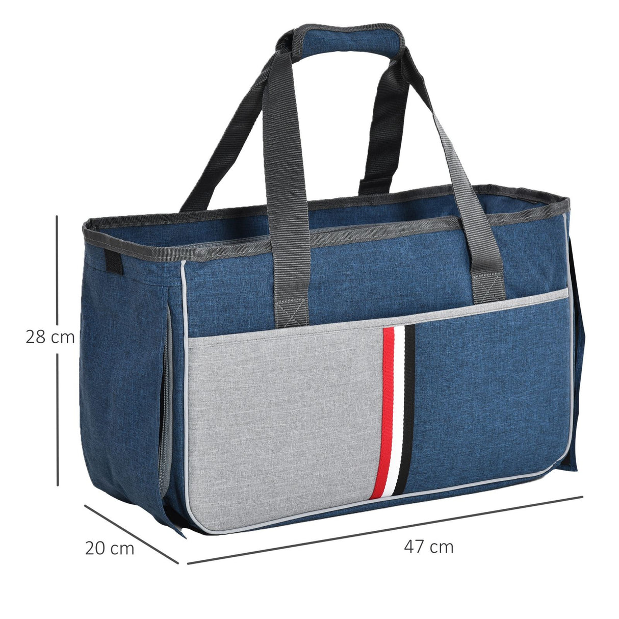 easycomfort easycomfort trasportino per cani e gatti in oxford cuscino rimovibile e lavabile con rete traspirante 47x20x28cm blu