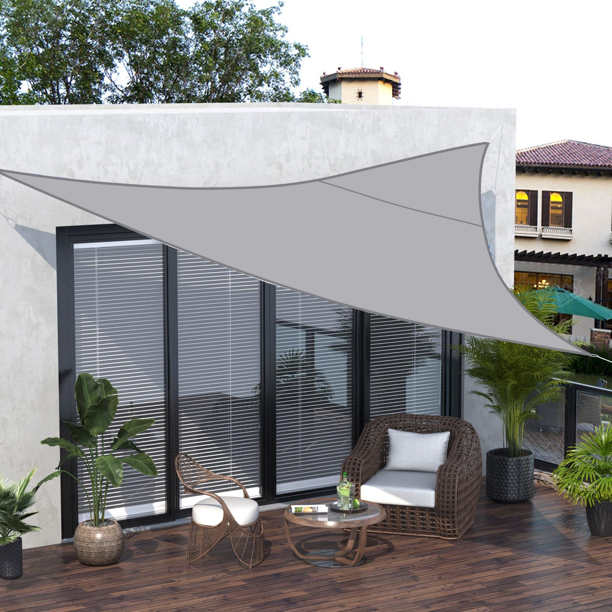 easycomfort easycomfort vela ombreggiante triangolare tenda da sole in poliestere 4x4x4m grigio ean 8054111843805