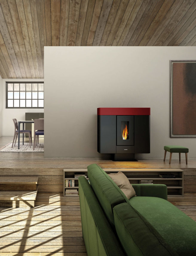 freepoint stufa a pellet freepoint modello moon 10 kw colore bordeaux