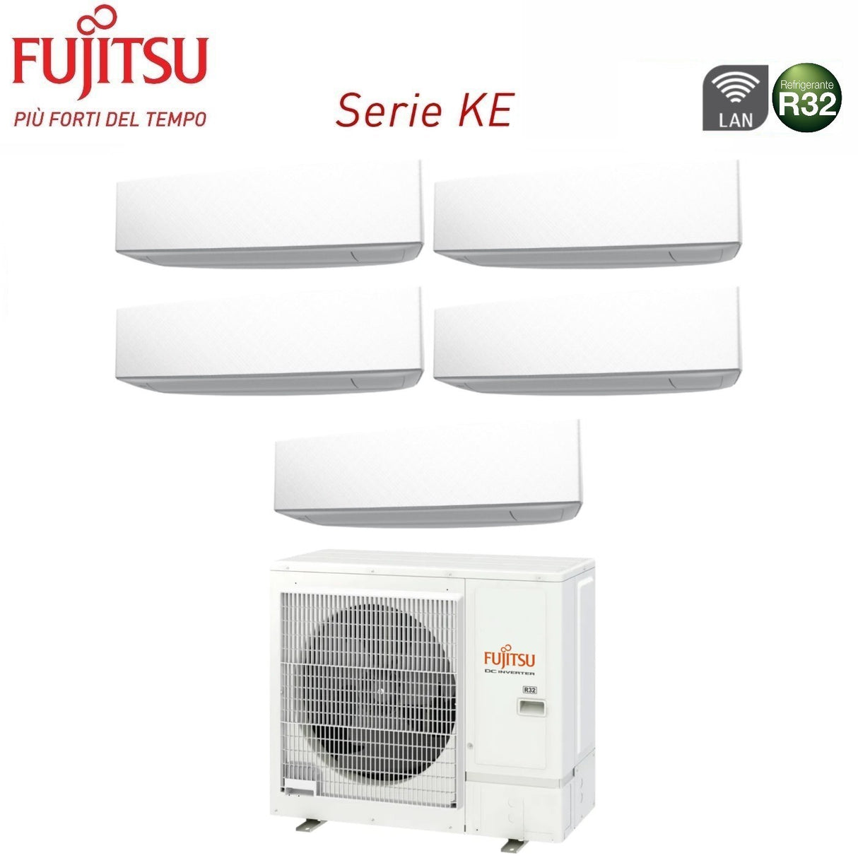 fujitsu climatizzatore condizionatore fujitsu penta split inverter serie ke white 99999 con aoyg36kbta5 r 32 wi fi integrato 90009000900090009000 colore bianco