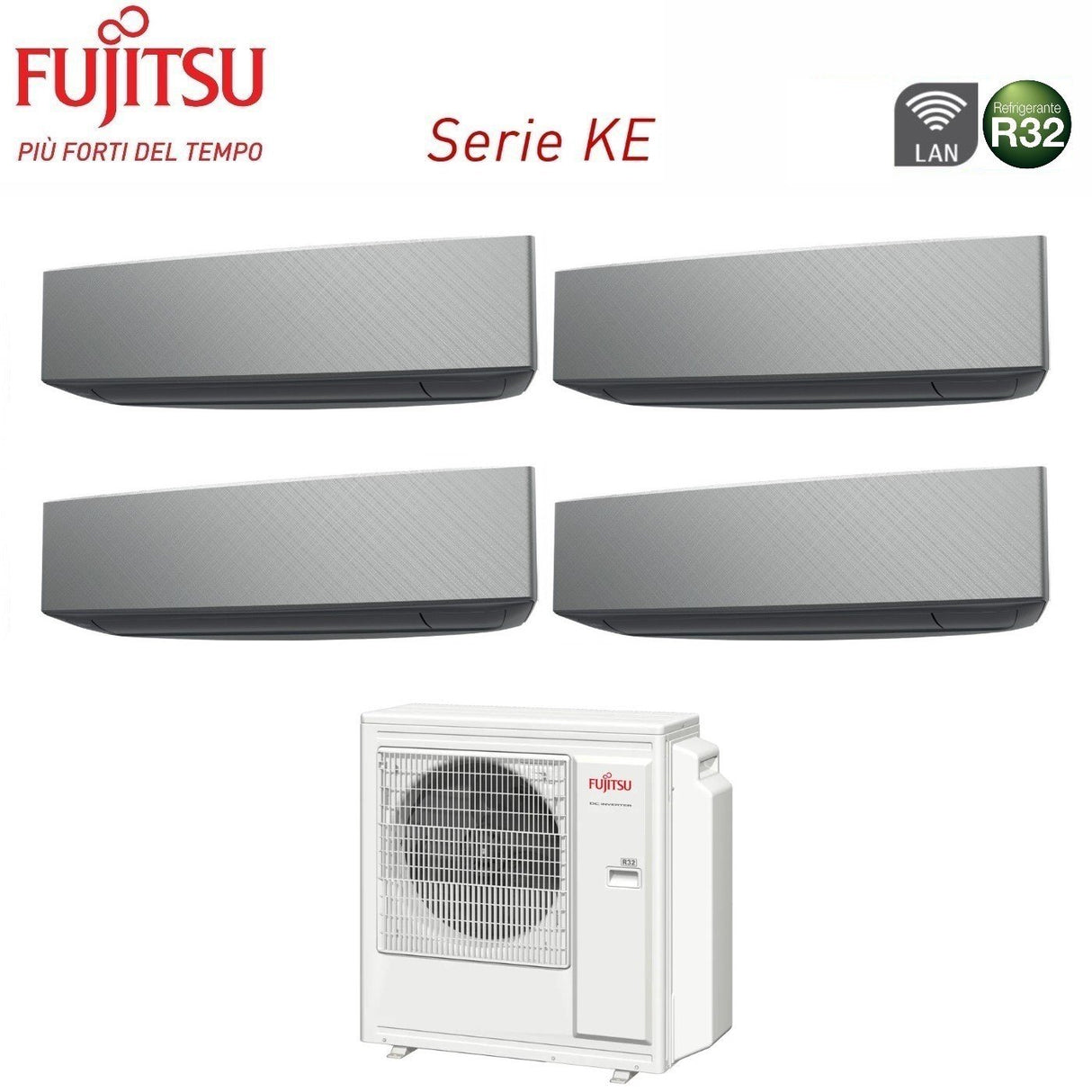 fujitsu climatizzatore condizionatore fujitsu quadri split inverter serie ke silver 7799 con aoyg30kbta4 r 32 wi fi integrato 7000700090009000 colore bianco