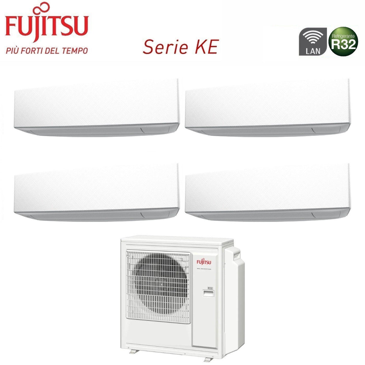 fujitsu climatizzatore condizionatore fujitsu quadri split inverter serie ke white 991214 con aoyg30kbta4 r 32 wi fi integrato 900090001200014000 colore bianco
