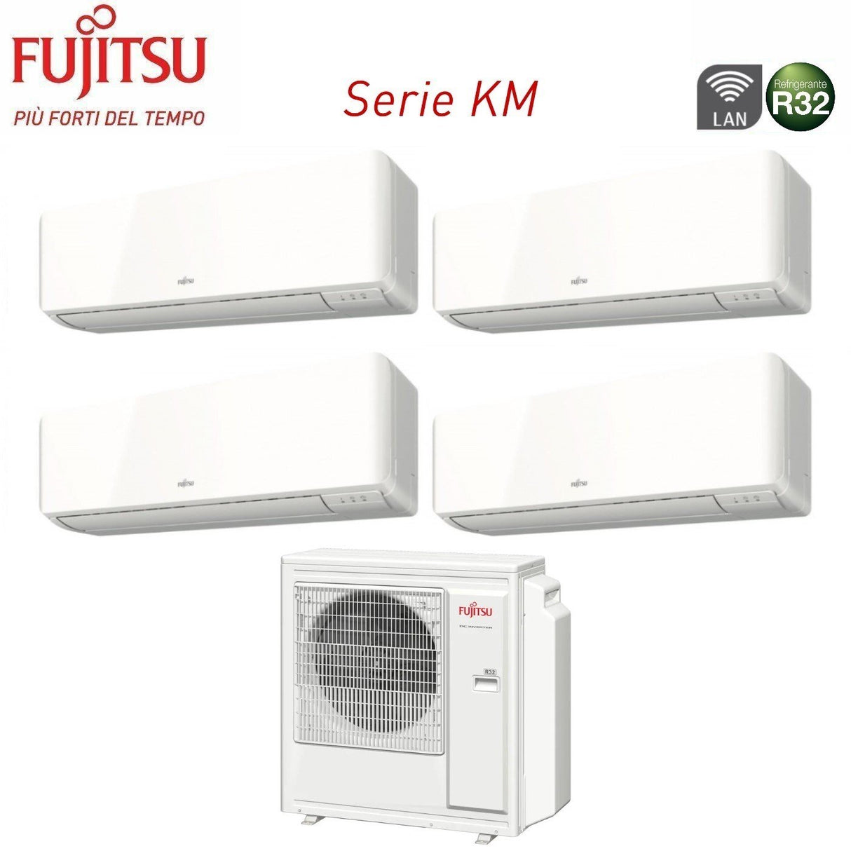 fujitsu climatizzatore condizionatore fujitsu quadri split inverter serie km 12121212 con aoyg30kbta4 r 32 wi fi integrato 12000120001200012000