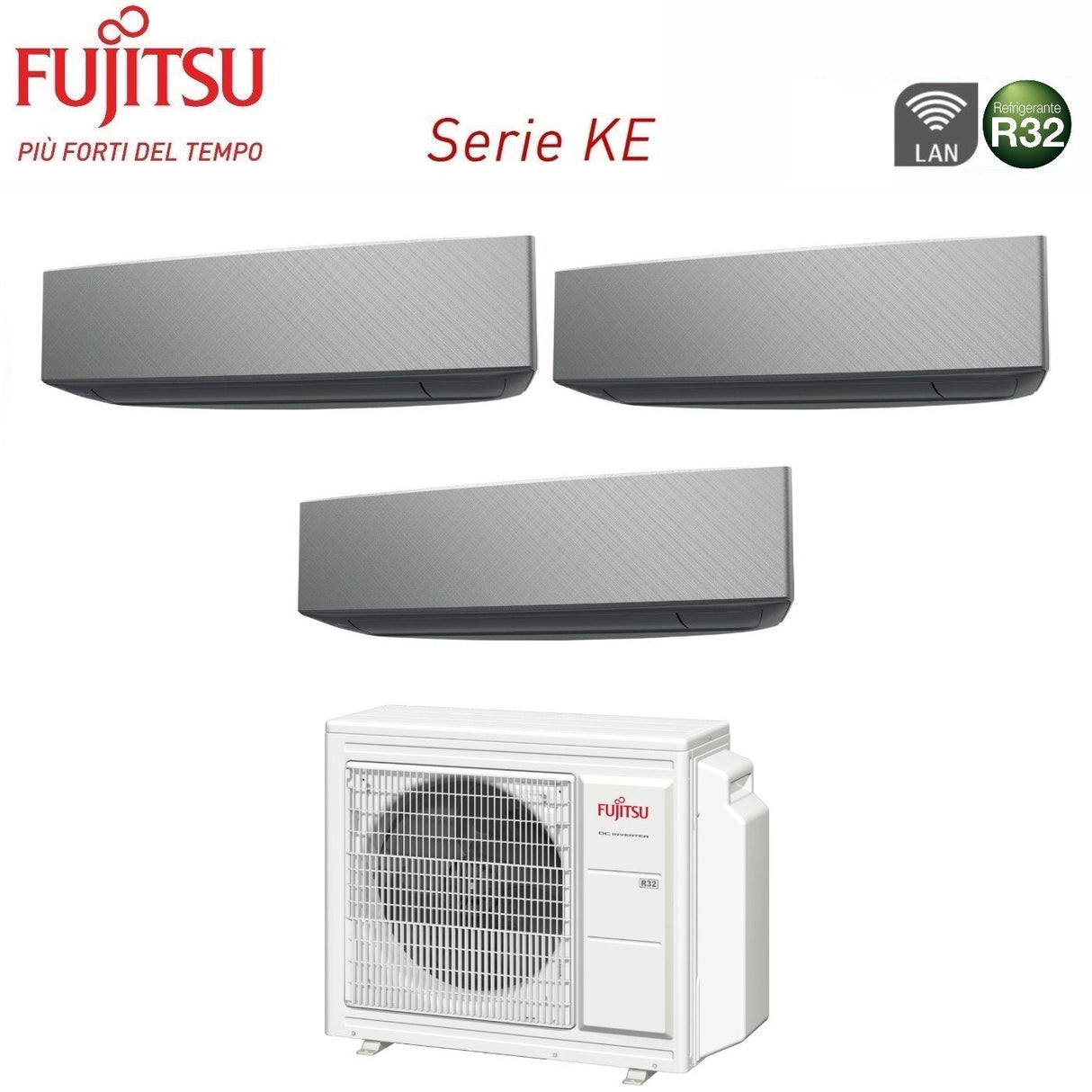 fujitsu climatizzatore condizionatore fujitsu trial split inverter serie ke silver 779 con aoyg18kbta3 r 32 wi fi integrato 700070009000 colore bianco