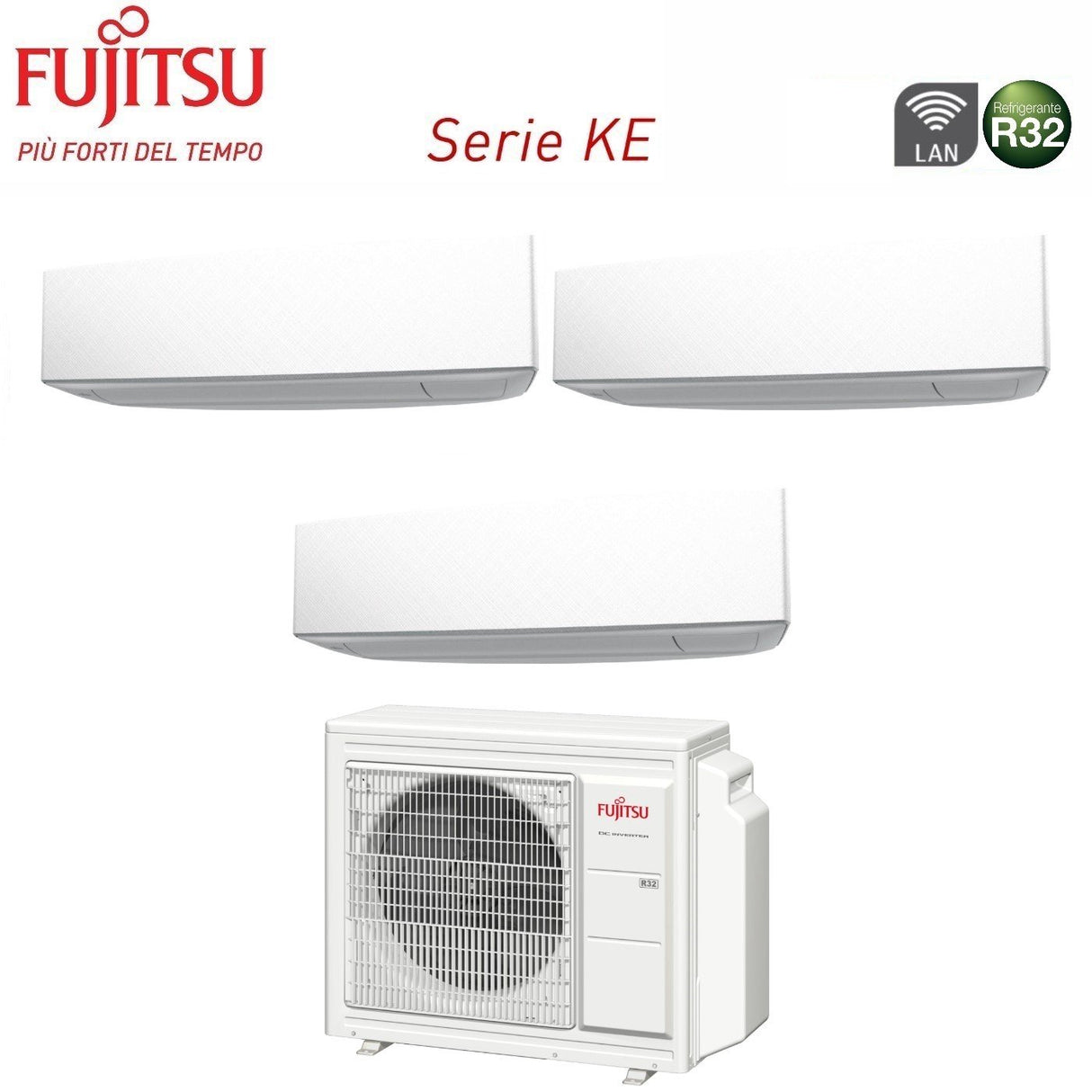 fujitsu climatizzatore condizionatore fujitsu trial split inverter serie ke white 7914 con aoyg18kbta3 r 32 wi fi integrato 7000900014000 colore bianco